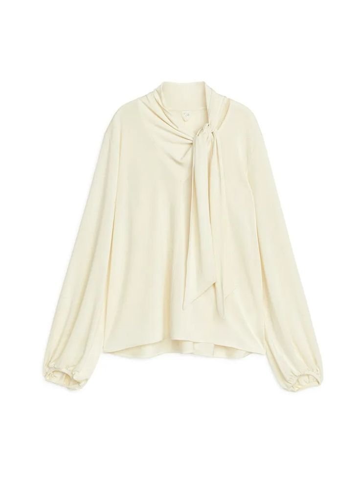 Scarf-Collar Blouse - Off White - ARKET HR.jpeg