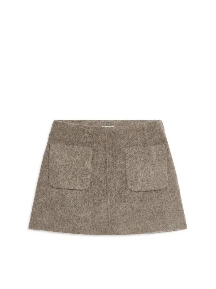 Wool Mini Skirt - Mole - shopping online.jpeg