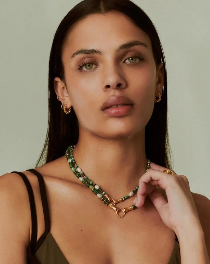 Harris Reed In Good Hands Beaded Gemstone Necklace _ 18ct Gold Plated_Multi Green Gemstone & Pearl Necklaces.jpeg
