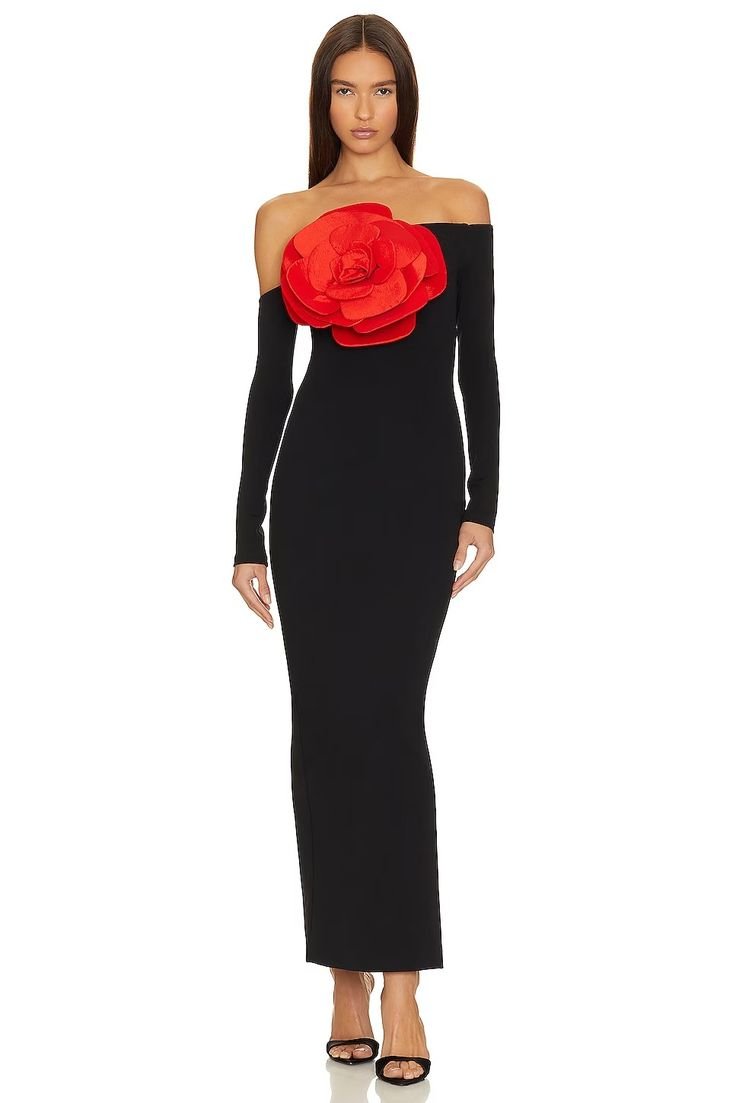 MISCREANTS Charlotte Rose Dress in Black & Red Rose _ REVOLVE.jpeg