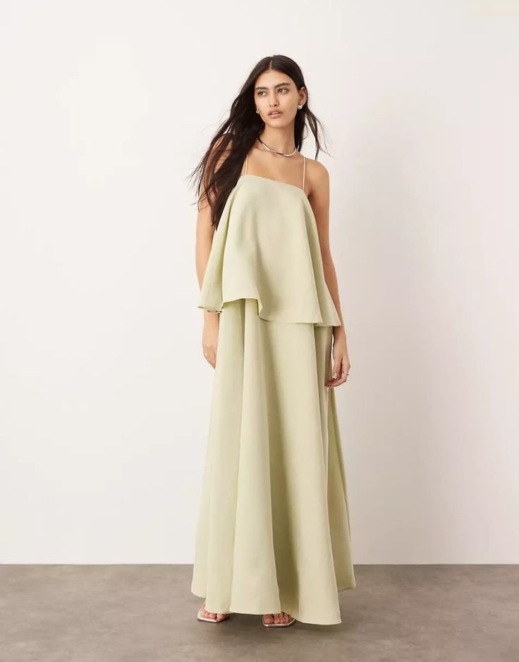 ASOS EDITION strappy square neck maxi with pockets and dramatic drape detail in green _ ASOS.jpeg