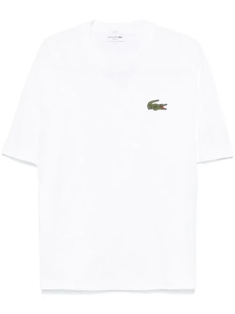 Camiseta branca com aplique de logotipo Lacoste para comprar online.jpg