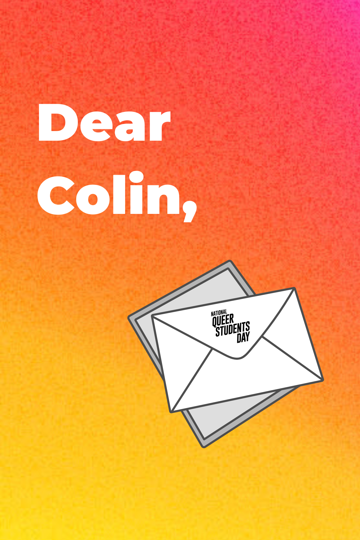 Dear Colin,