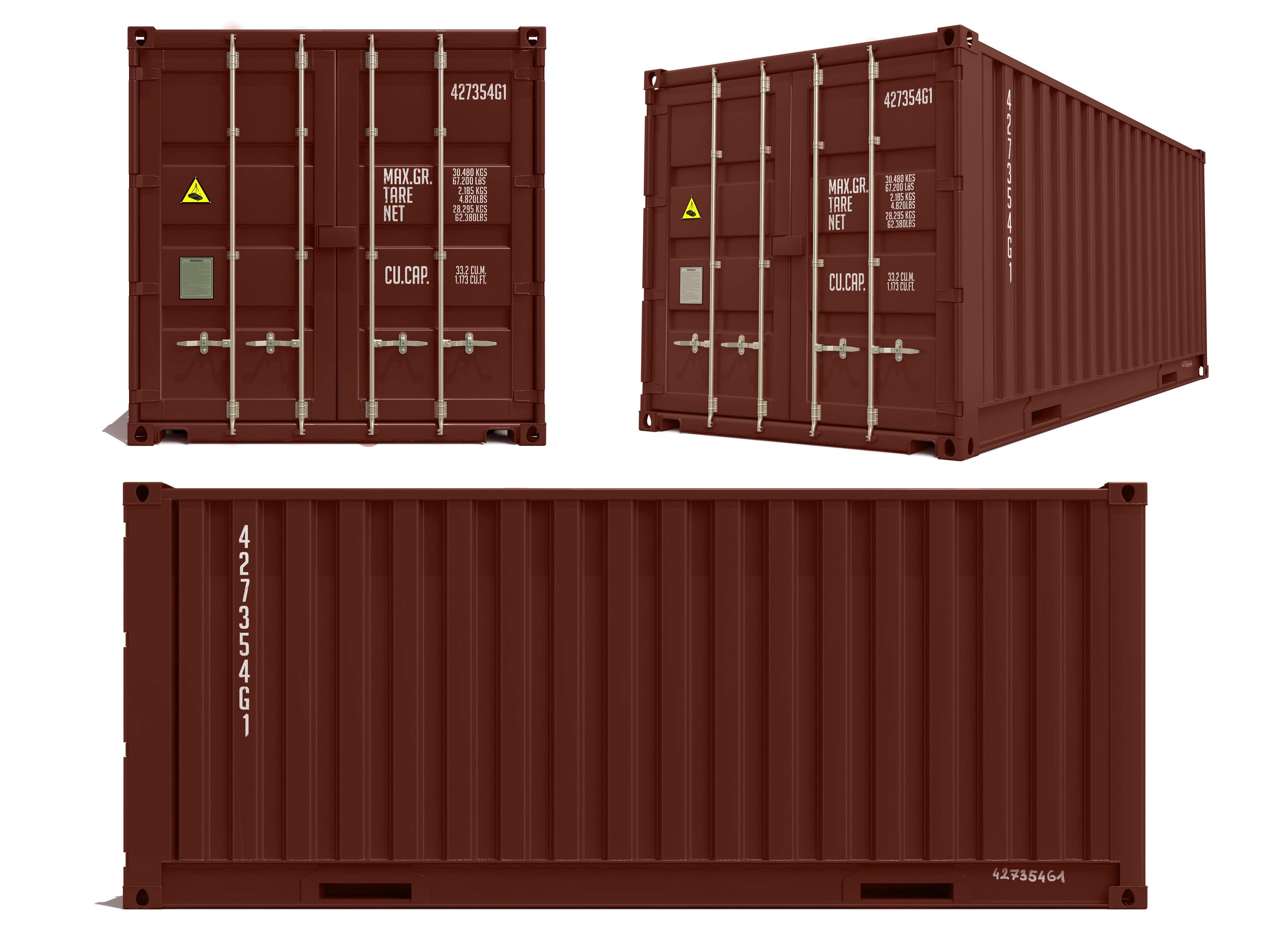 Sea container 20 feet SAATKARY CARGO red RAL 8012.jpg