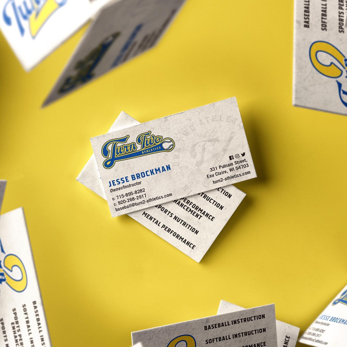 Check out the business cards we helped create for @turn2_athletics after their logo and branding was finalized. They were printed on 14pt uncoated natural stock to give the cards an aged authentic look. 

#businesscasual #businesscards #graphicdesign