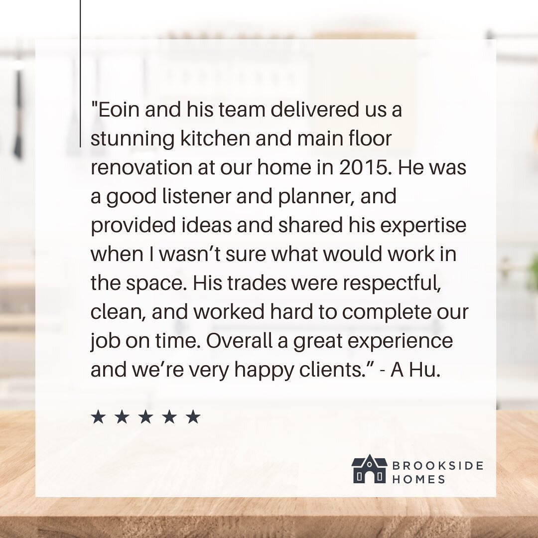 Our client experiences are everything 🙏
.
&ldquo;Eoin and his team delivered us a stunning kitchen and main floor renovation at our home in 2015. He was a good listener and planner, and provided ideas and shared his expertise when I wasn&rsquo;t sur