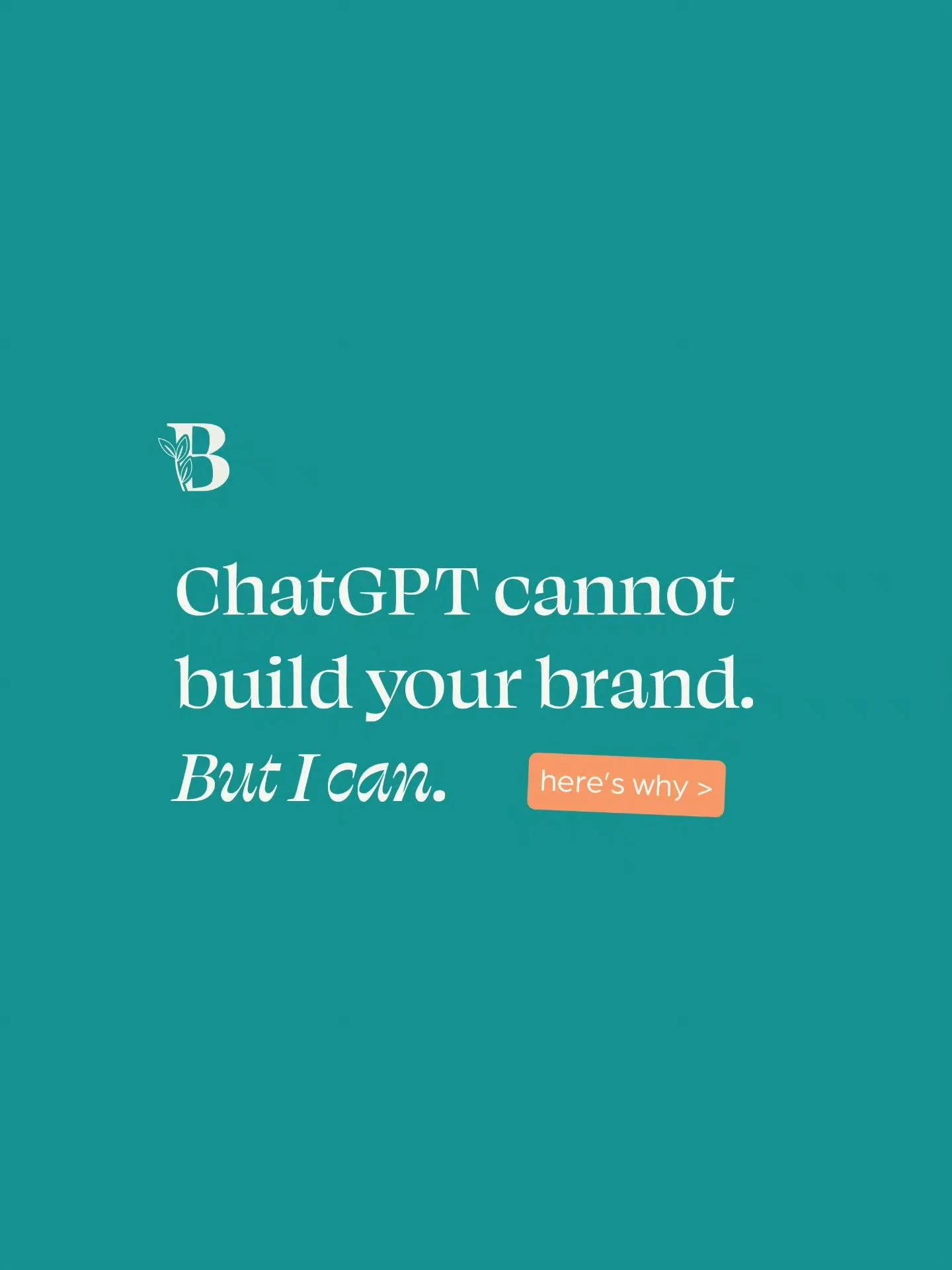 I hear it on almost every discovery call right now. 👇

"Can't I just use ChatGPT for my logo?"

Here is my honest answer: no. And I am going to show you exactly why.

AI does not know your story, your market, your clients, or your vision. 