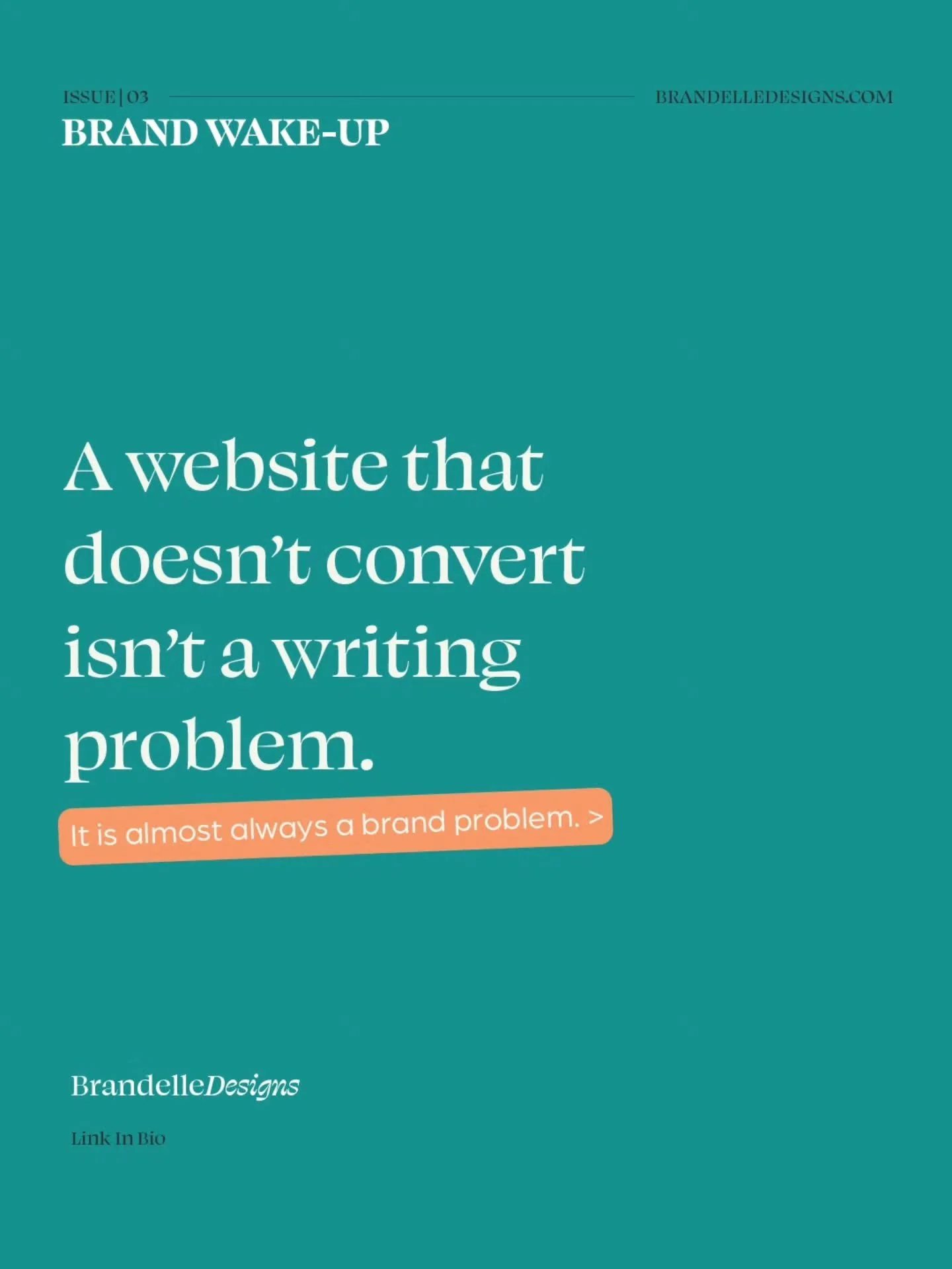 A website that does not convert is not a writing problem.

👉Swipe through because one of these is going to feel uncomfortably familiar.

These are the three brand problems I see most often with small businesses. Not big corporations. Not people who 
