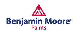Benjamin Moore Paints logo with the company name and a red triangle symbol