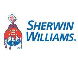 Sherwin-Williams logo with a red paint can and the slogan 'Cover the Earth'