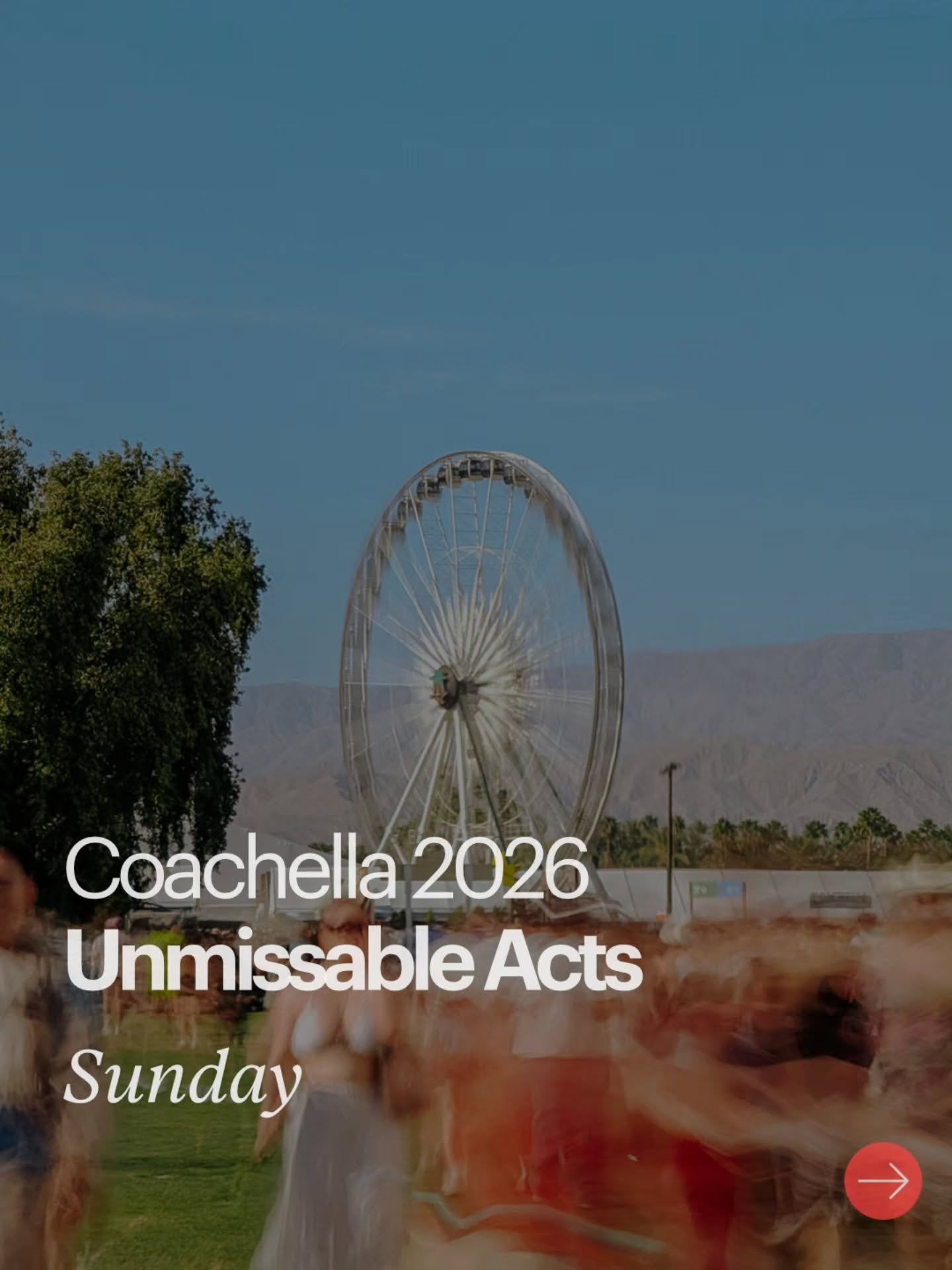 Sunday at @coachella closes the weekend with a bill stacked with unmissable talent. @littlesimz and @wetlegband open proceedings on the Mojave and main stage respectively.

@fkatwigs brings the 'Body High' experience that's already sold out MSG whils