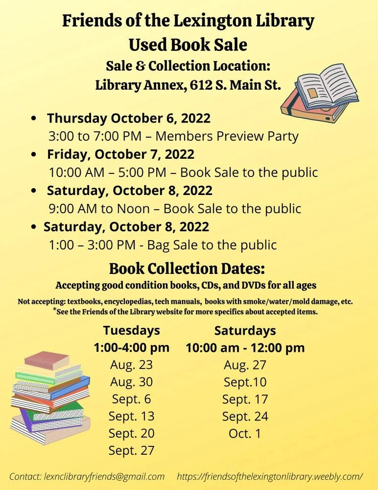 The Friends of the Lexington Library to host Annual Book Sale ...