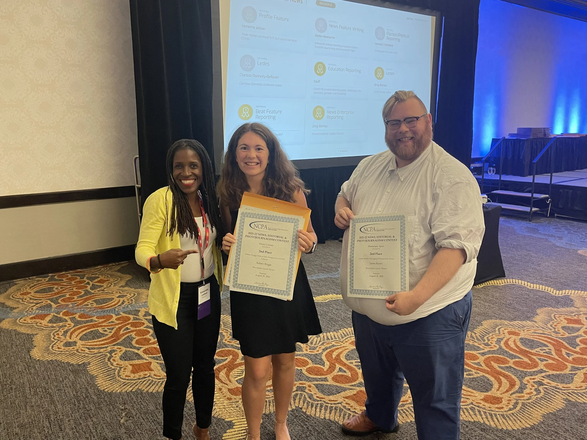 DL attends NC Press Association Convention, brings home two awards