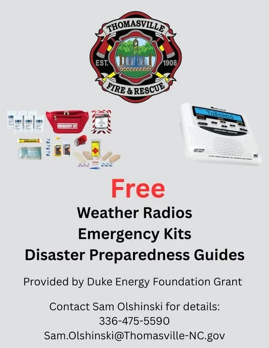 Thomasville Fire and Rescue offers free weather radio and emergency kit