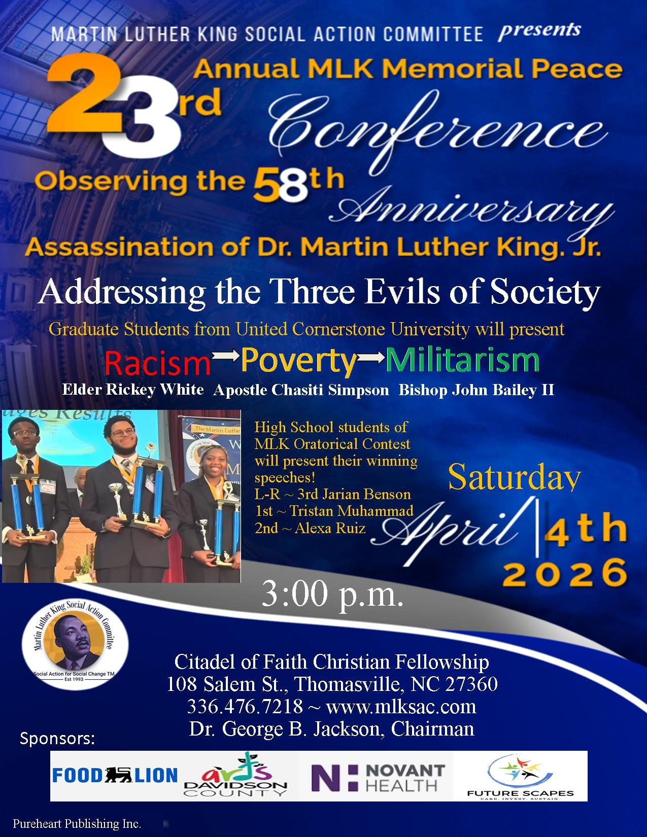 MLK Social Action Committee to Host 23rd Annual Memorial Peace Conference in Thomasville