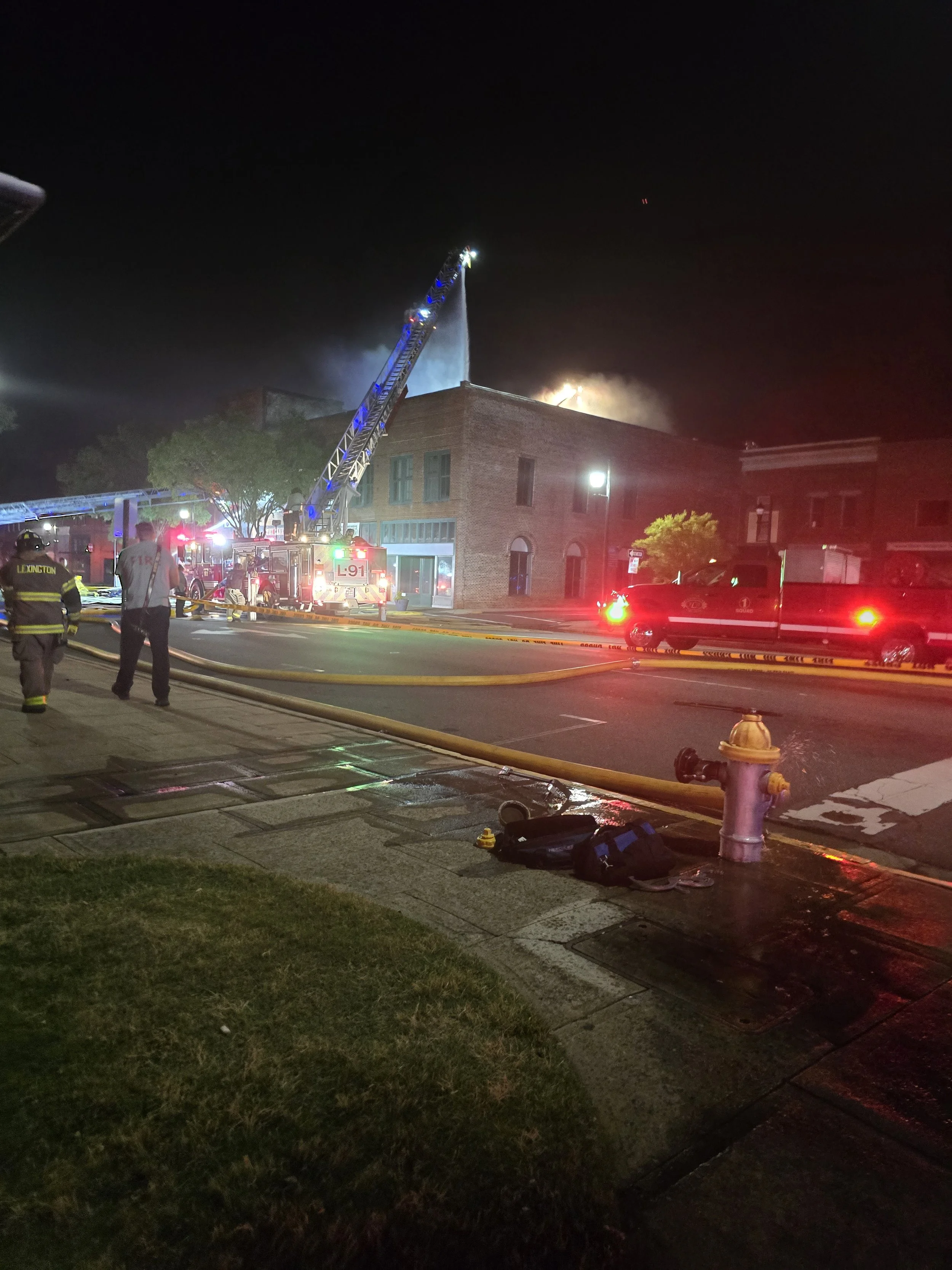 Fire Tears Through Uptown Lexington Businesses, Crews Battle Flames Early Morning
