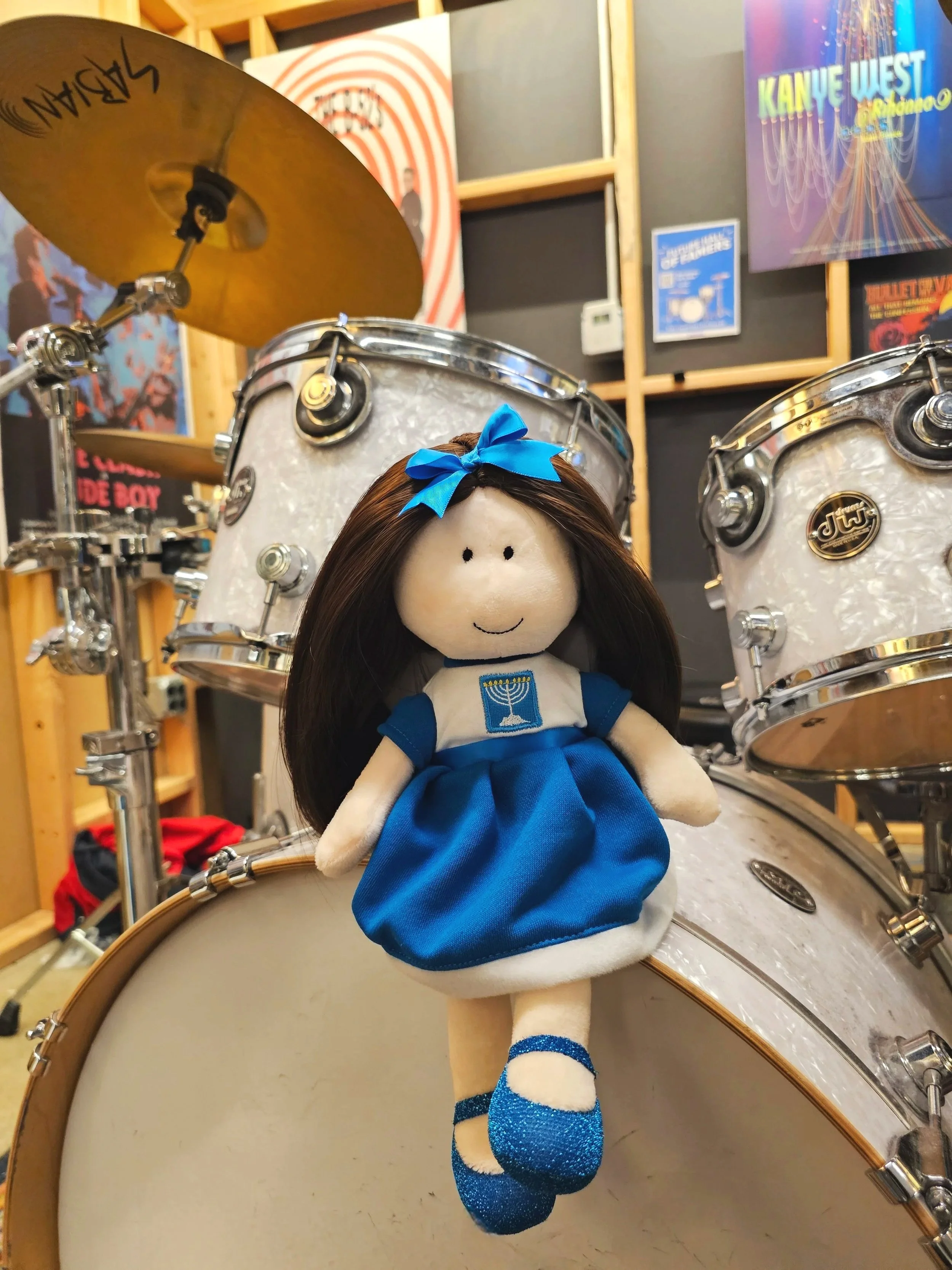 Hanukkah Veronica in a drum set