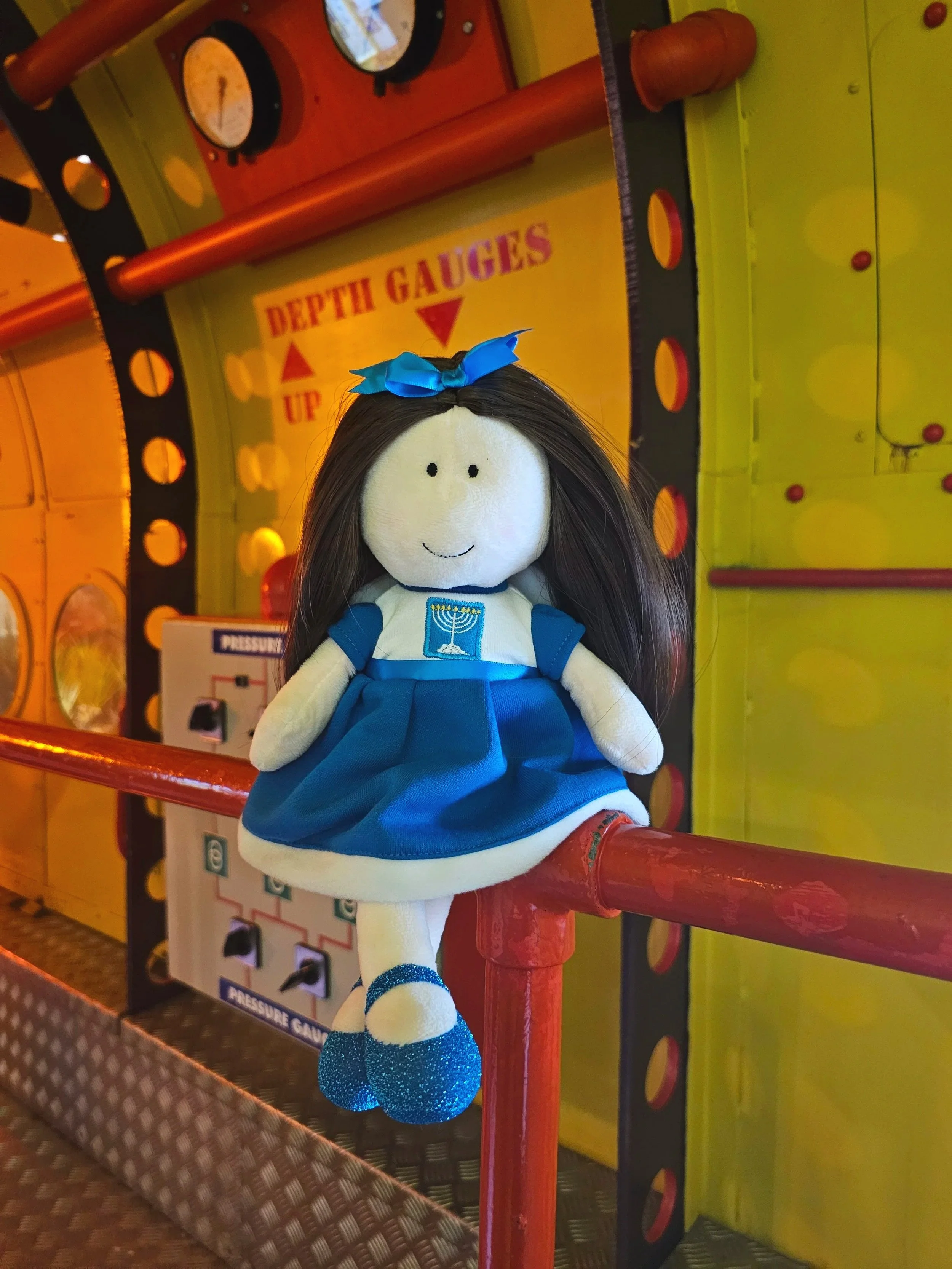 Hanukkah Veronica in a submarine that is yellow