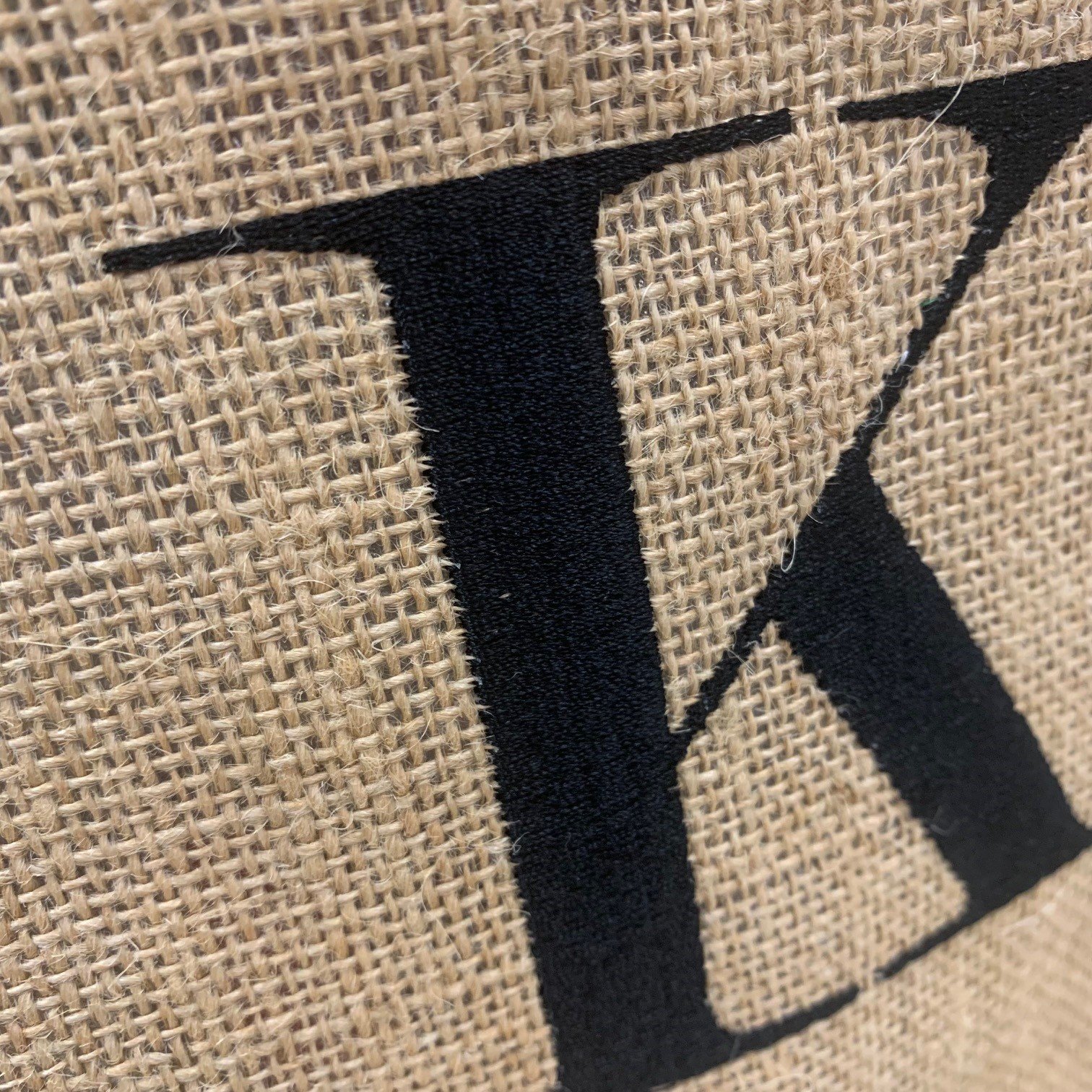 Embroidered letter K