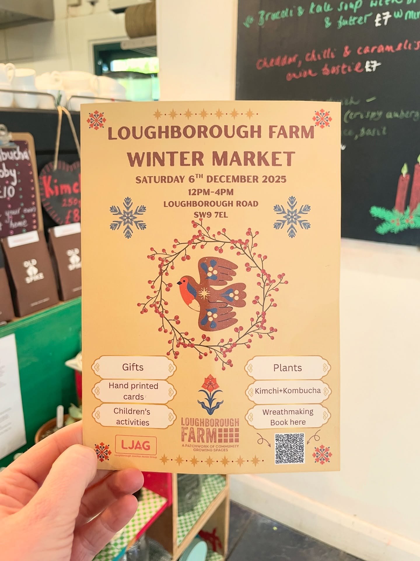 We&rsquo;re open tomorrow, Saturday 6th December, 11am&ndash;4pm with a festive menu: 

🍅 roasted tomato soup with chilli cheese or basil and tomato toasties
🍛 dhal with coriander chutney, tamarind sauce, &amp; sourdough with spiced butter 
🥧 Mill