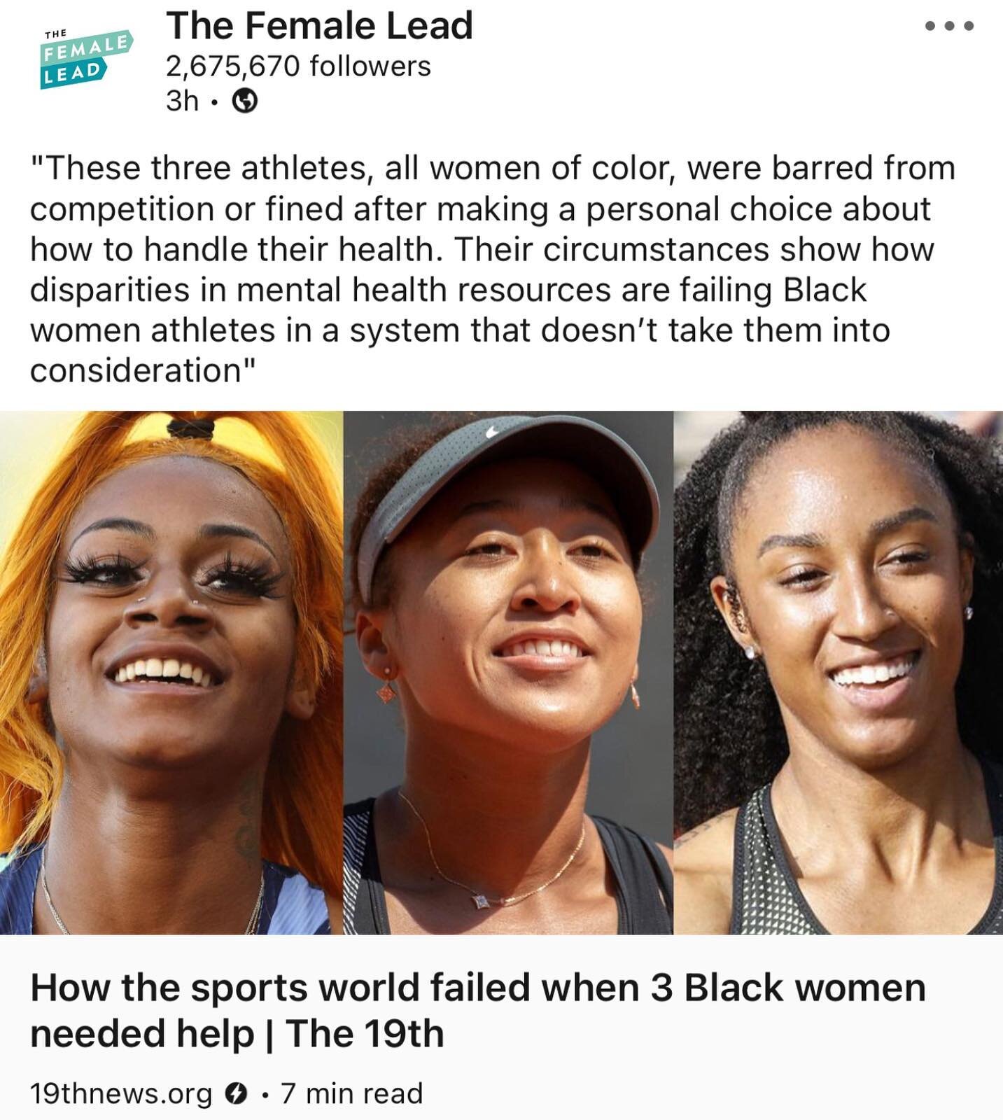 Compassion. It really is so simple, and yet so rare.

&ldquo;Sha&rsquo;Carri Richardson (@carririchardson_), a star sprinter, smoked marijuana as she processed news of her biological mother&rsquo;s death. 

Brianna McNeal (@brirollin), a 2016 Olympic