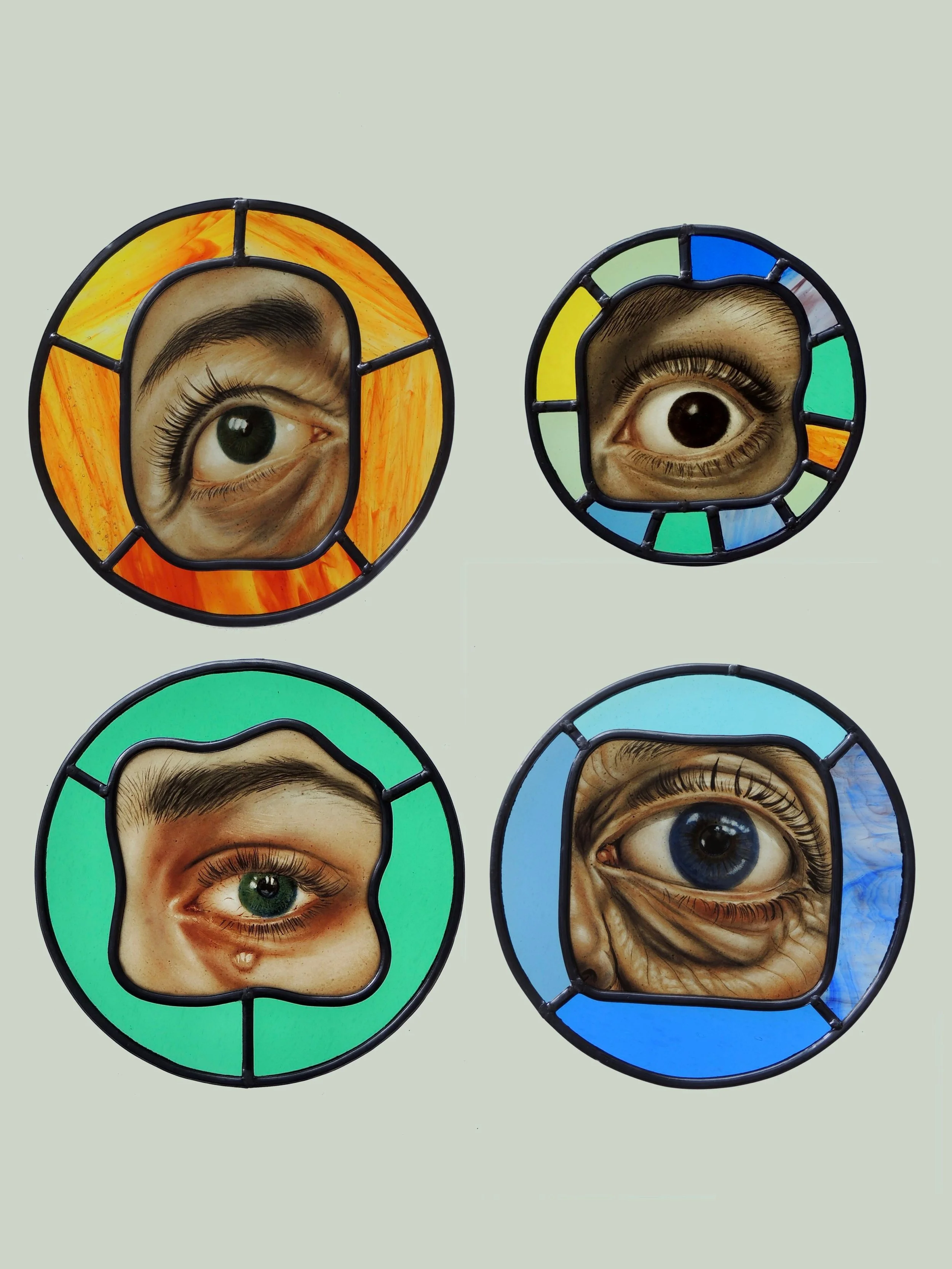 Stained glass eyes 👁️ 

I made these as an exercise in developing my portraiture technique, focusing especially on the eyes. What I didn&rsquo;t want to do was paint a set of pretty, glamorous eyes. I wanted to try to capture something more human: b