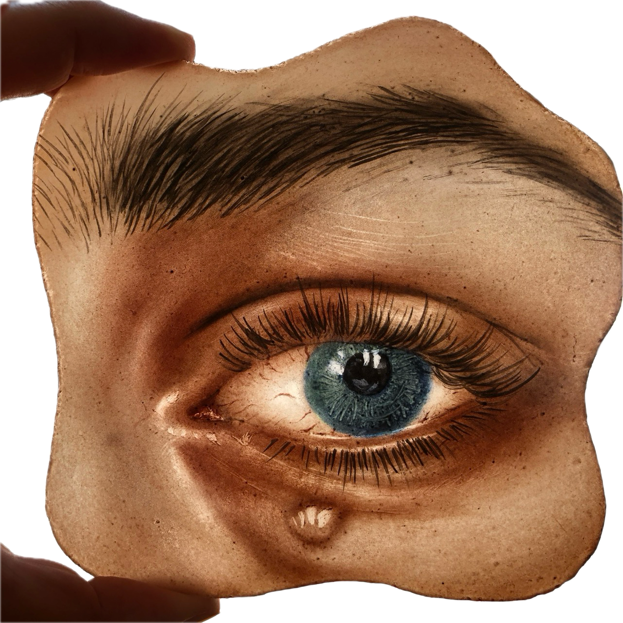 miniature eye portraiture on glass. Georgian lover's eyes. stained glass by Charlotte roden. vetrate artistiche ritratti su vetro