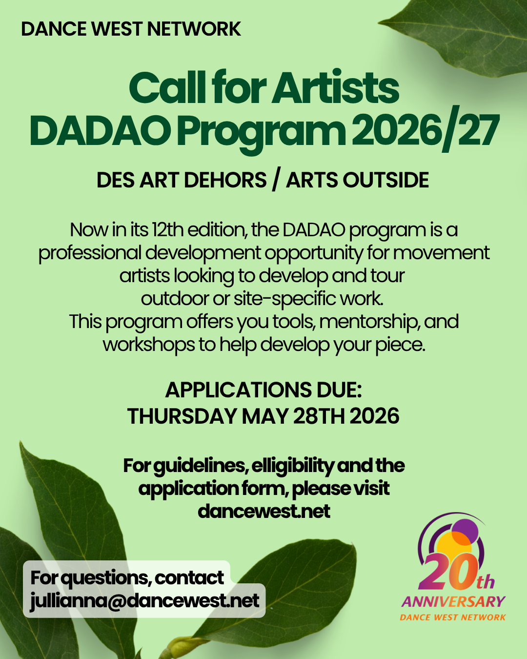 CALLS FOR ARTISTS: DADAO 