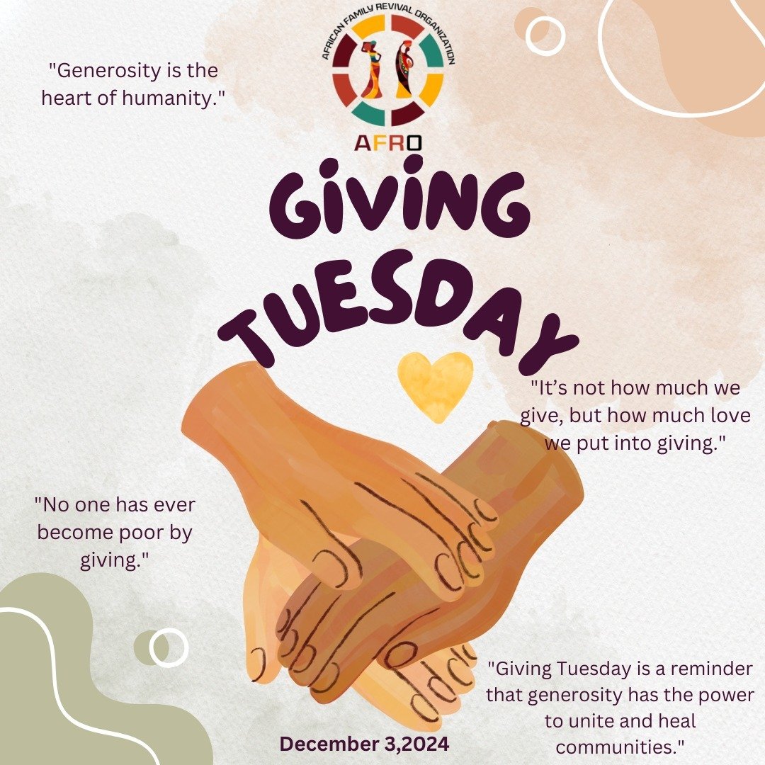 🌟 It's Giving Tuesday! 🌟

Join the movement and support AFRO to sustain programs that empower our community. 💛 Every contribution makes a difference!

#givingtuesday #supportafro #giveback