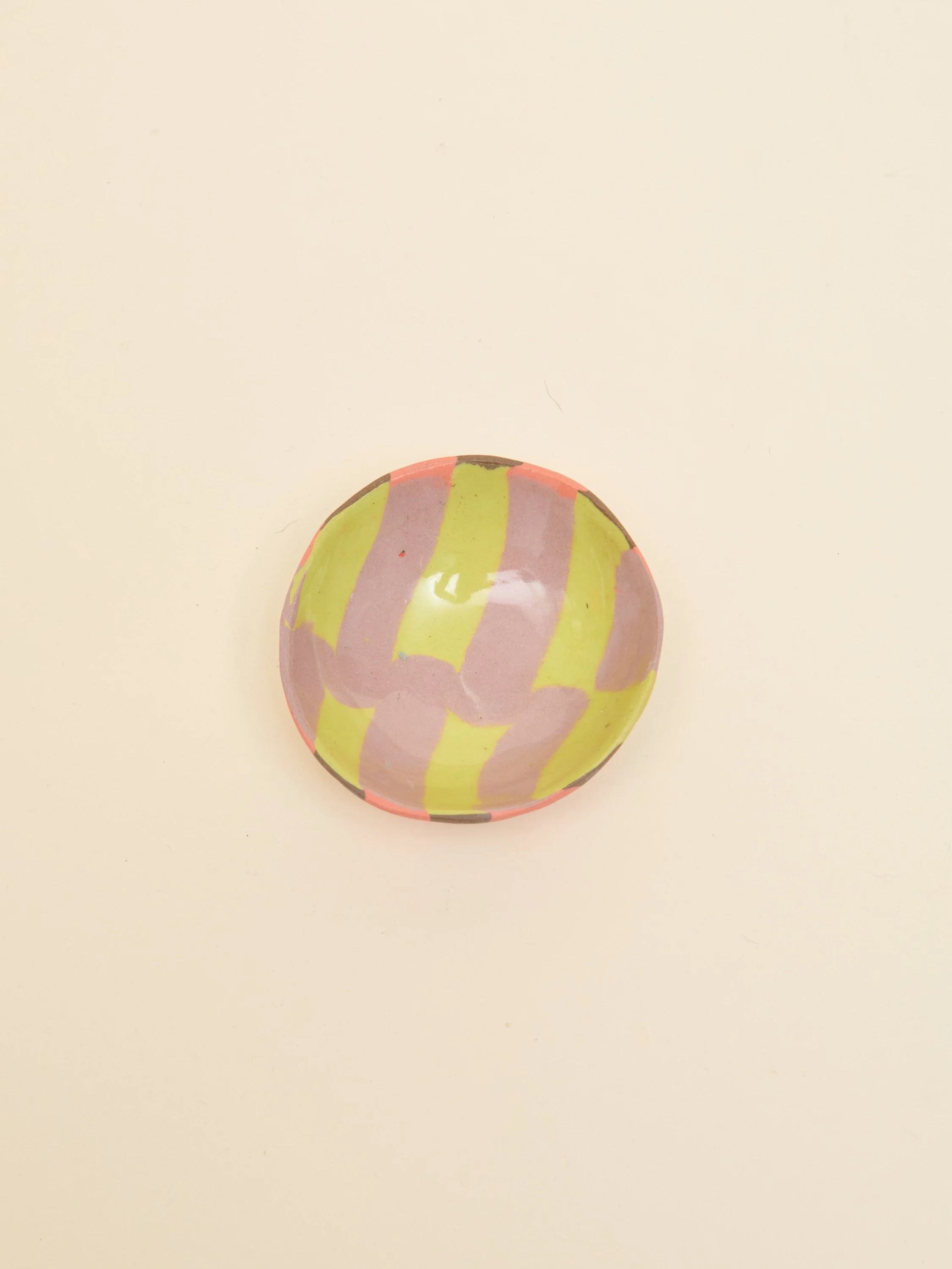 One of a Kind Pink, Green, Gray, Black Nerikomi Dish 3"