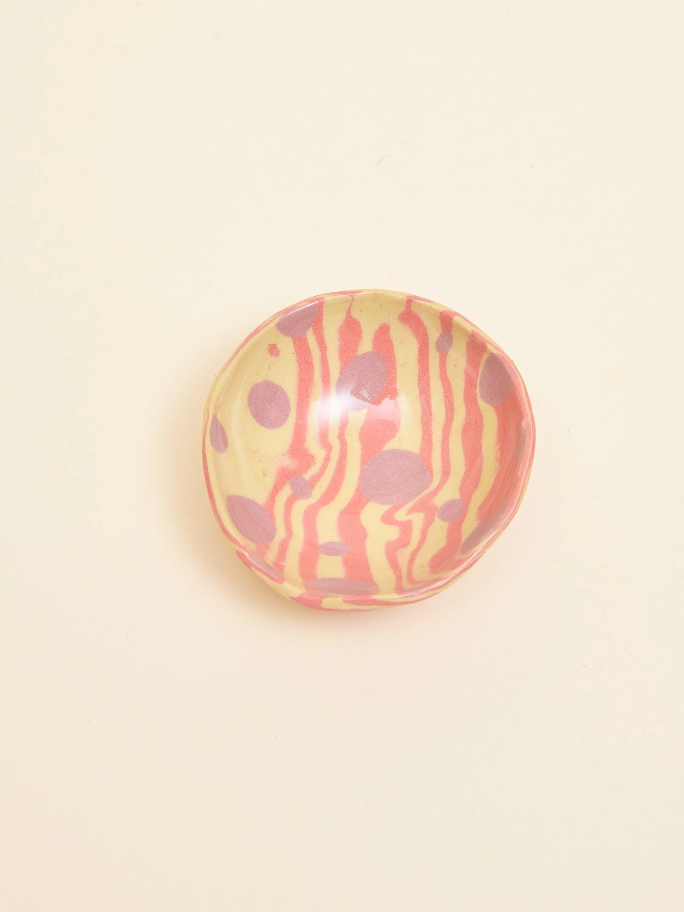 One of a Kind Striped & Dotted Nerikomi Dish 3"