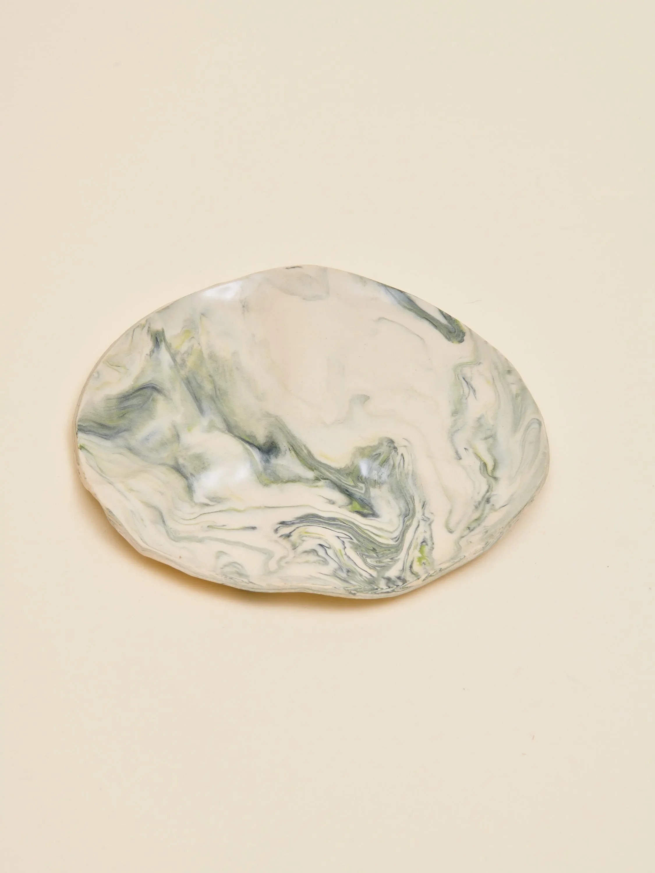 Green Marbled Peace Plate