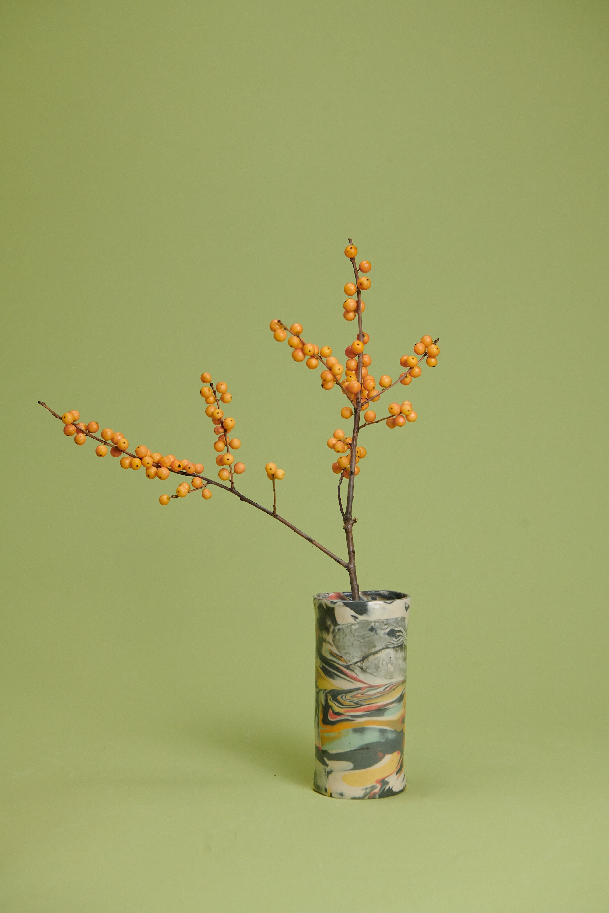 One of a Kind Cylinder Nerikomi Rainbow Vase