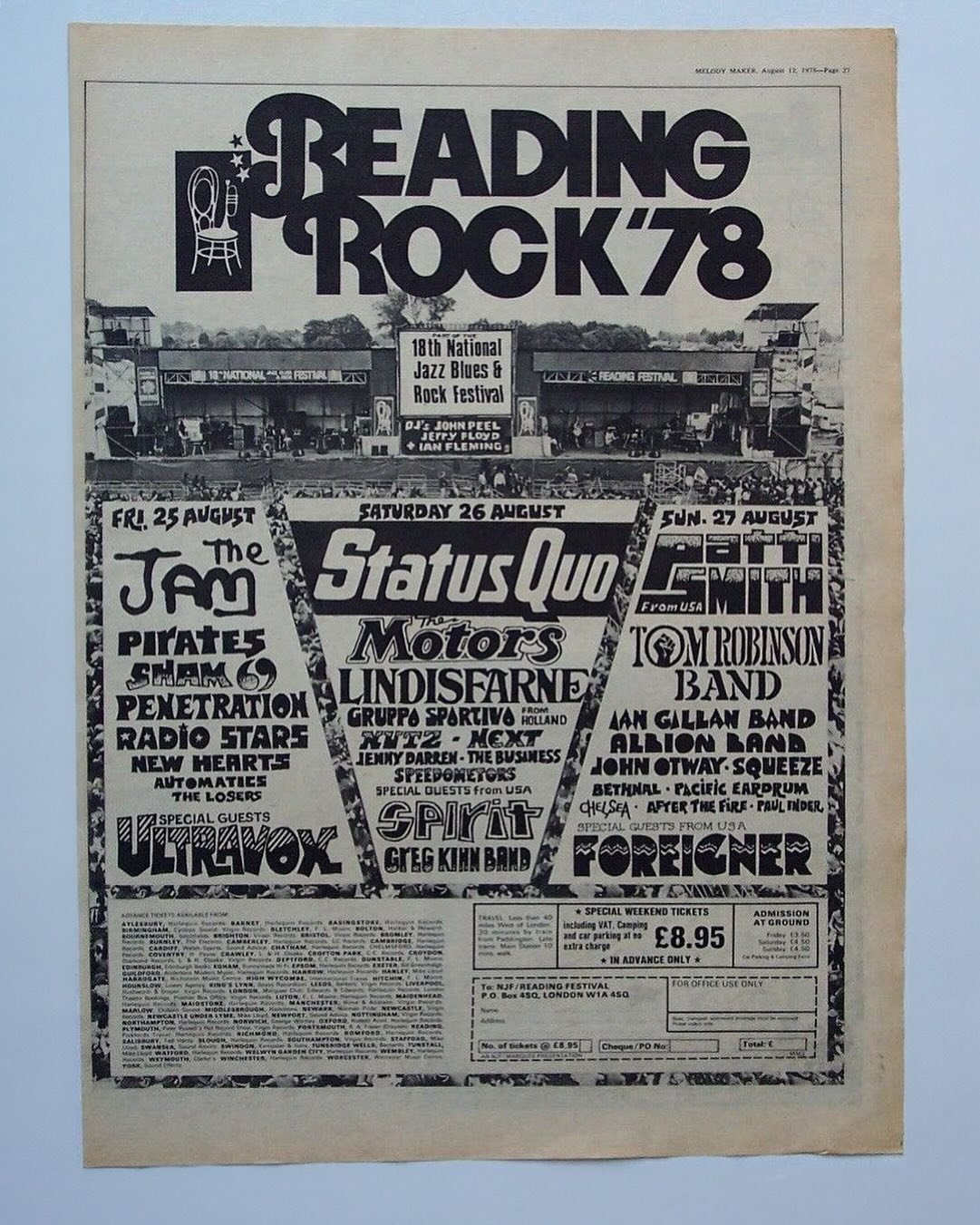 As music festival season kicks off, take a nostalgic trip back to the 1978 Reading Rock Festival, where Foreigner took the main stage by storm on day 3, sharing billing with legends like @thisispattismith and The Jam.

Setlist:
&ldquo;Long, Long Way 