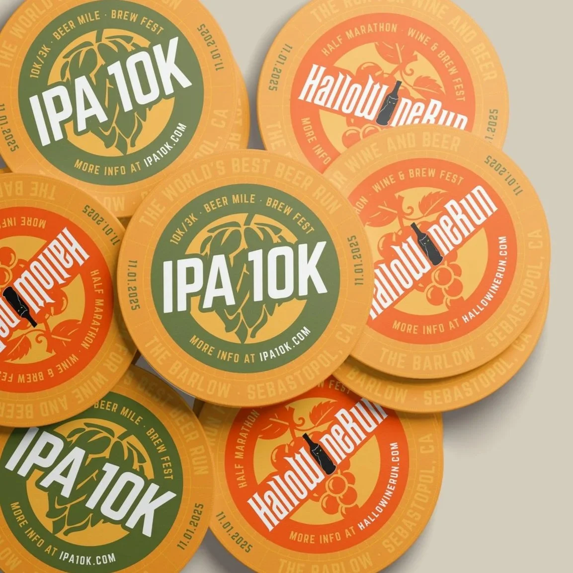 pile of promotional coasters