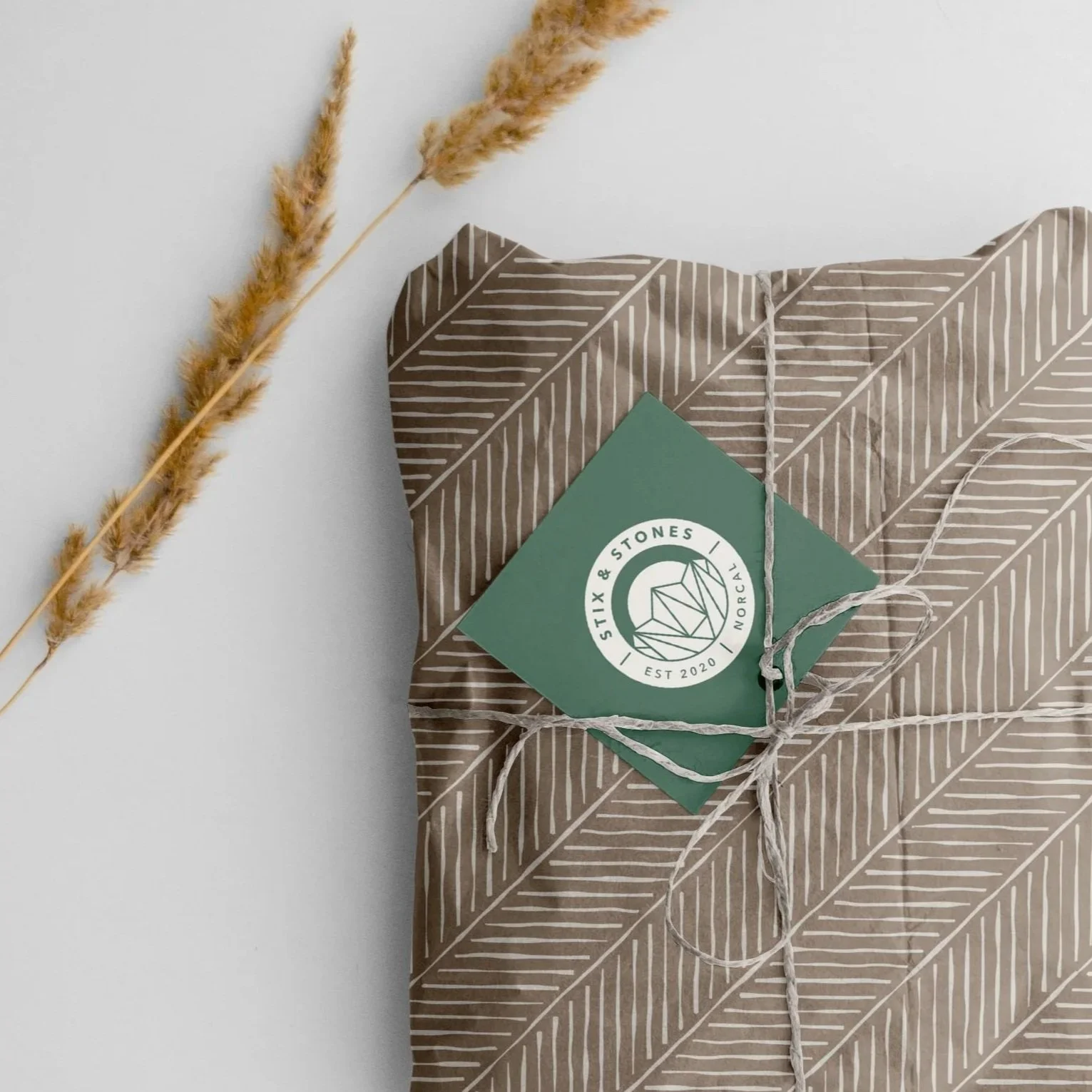 gift wrap with tag