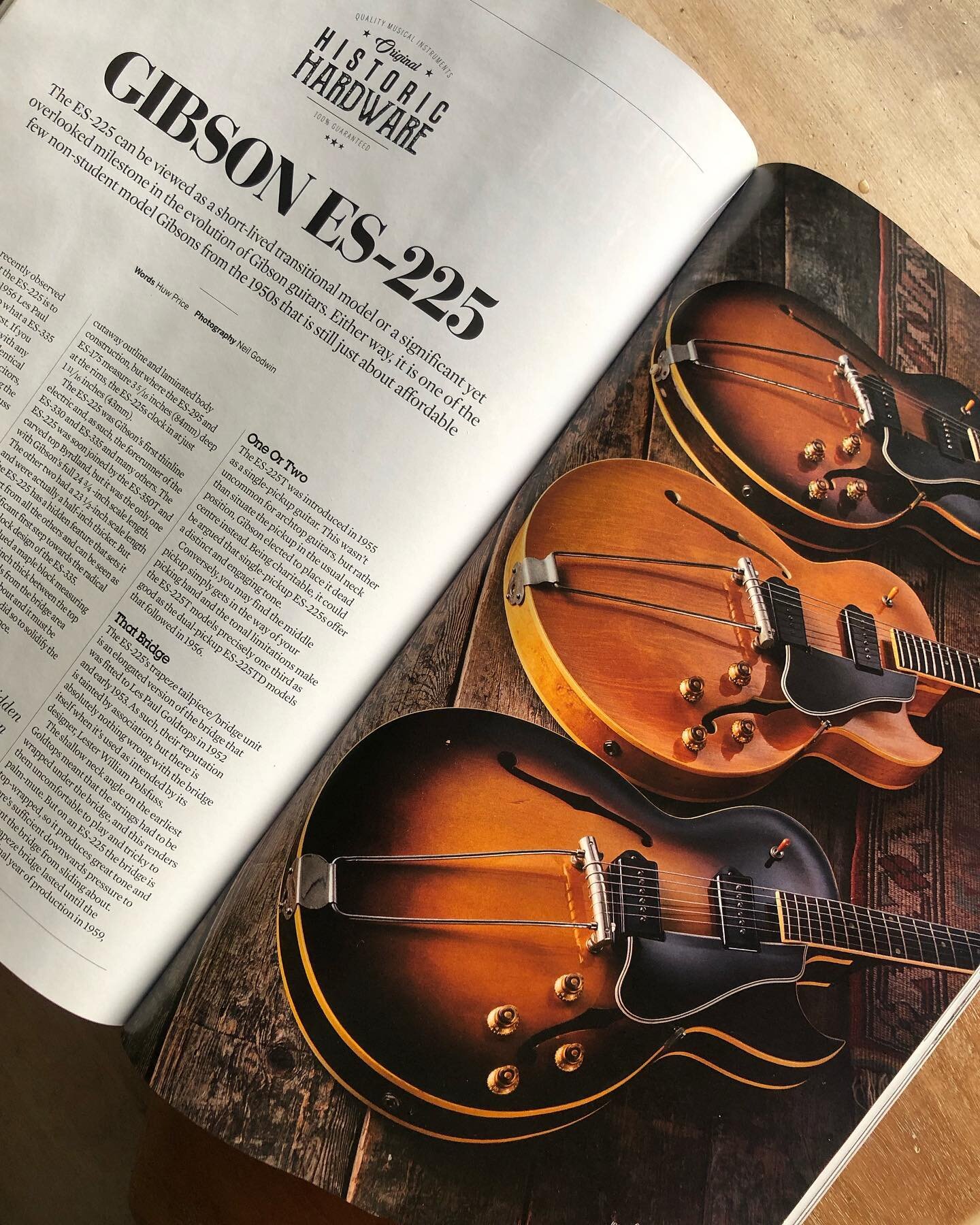 Hope you&rsquo;ll check out my Historic Hardware feature on the #gibson #es225 in @guitarist_mag this month. Also my regular Nitty Gritty on #guitarspeakers  #vintagegibson #vintagegibsonguitars #gibsonsemihollow #gibsonhollowbody