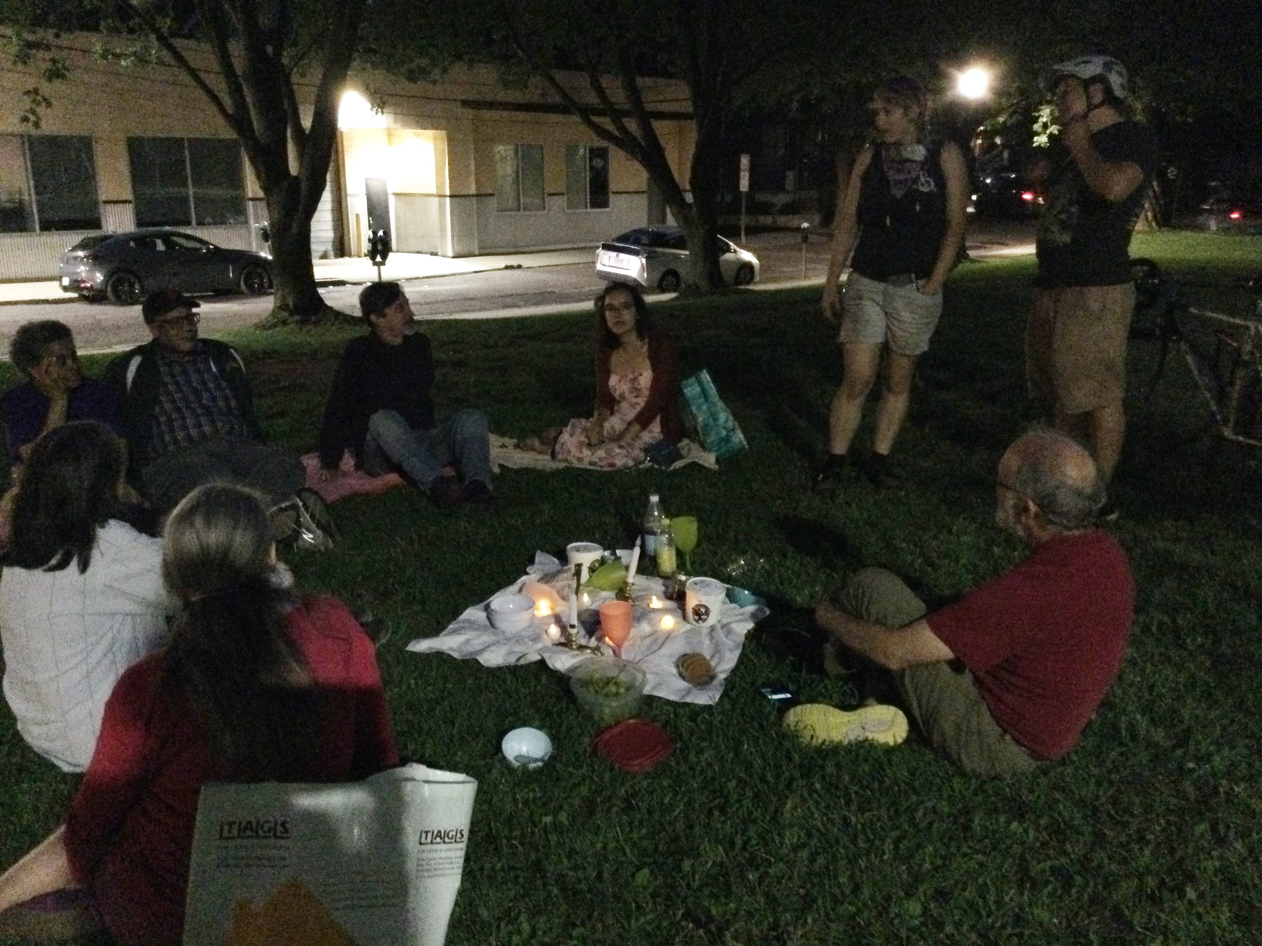 After dark festivities in Seven Hills Park