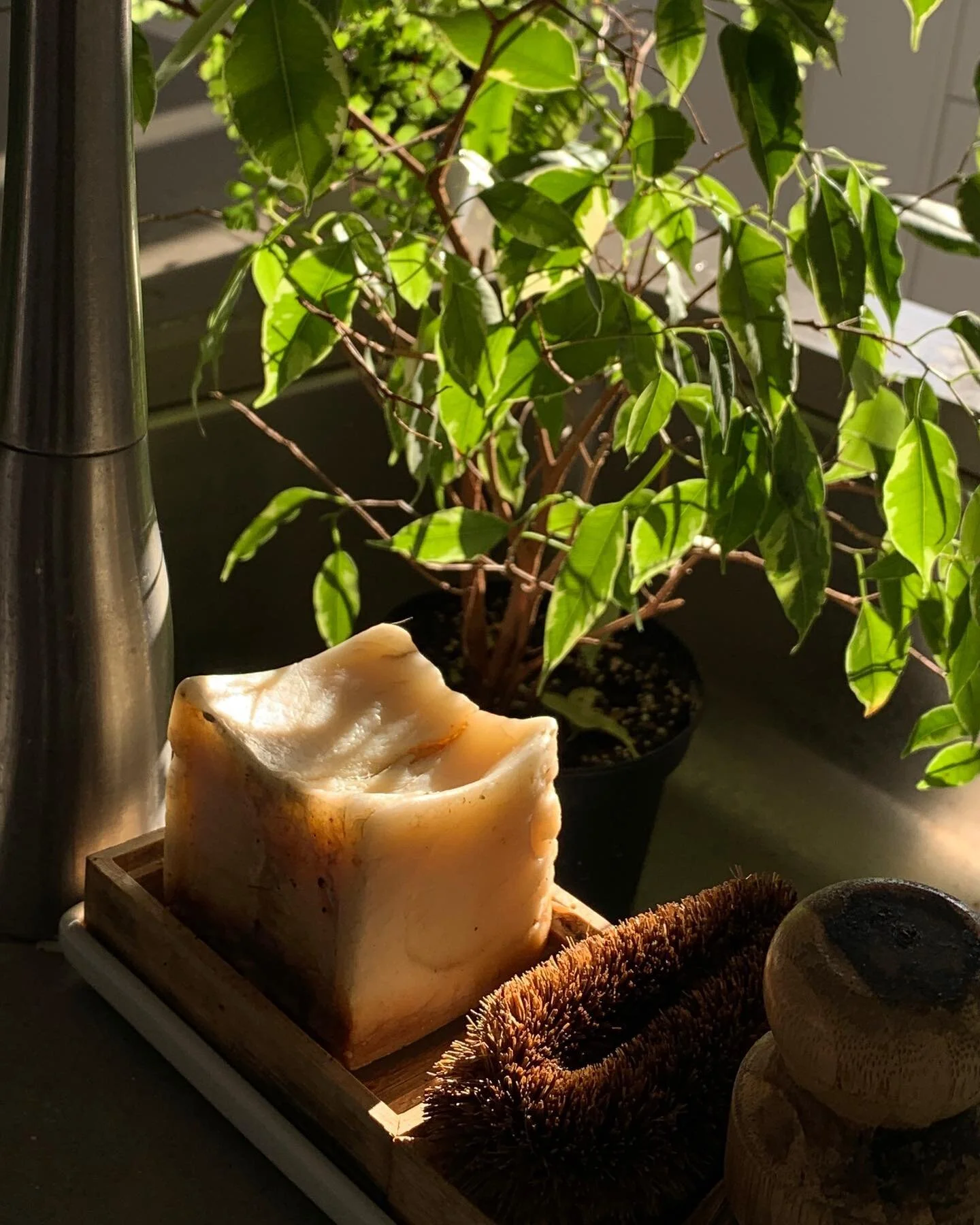 so pleasantly surprised with how long this soap block has lasted, and how effective these low-waste, natural scrubbers are. 

I had my doubts but over a year later here we are. highly suggest making the switch if you hate discarding plastic as much a
