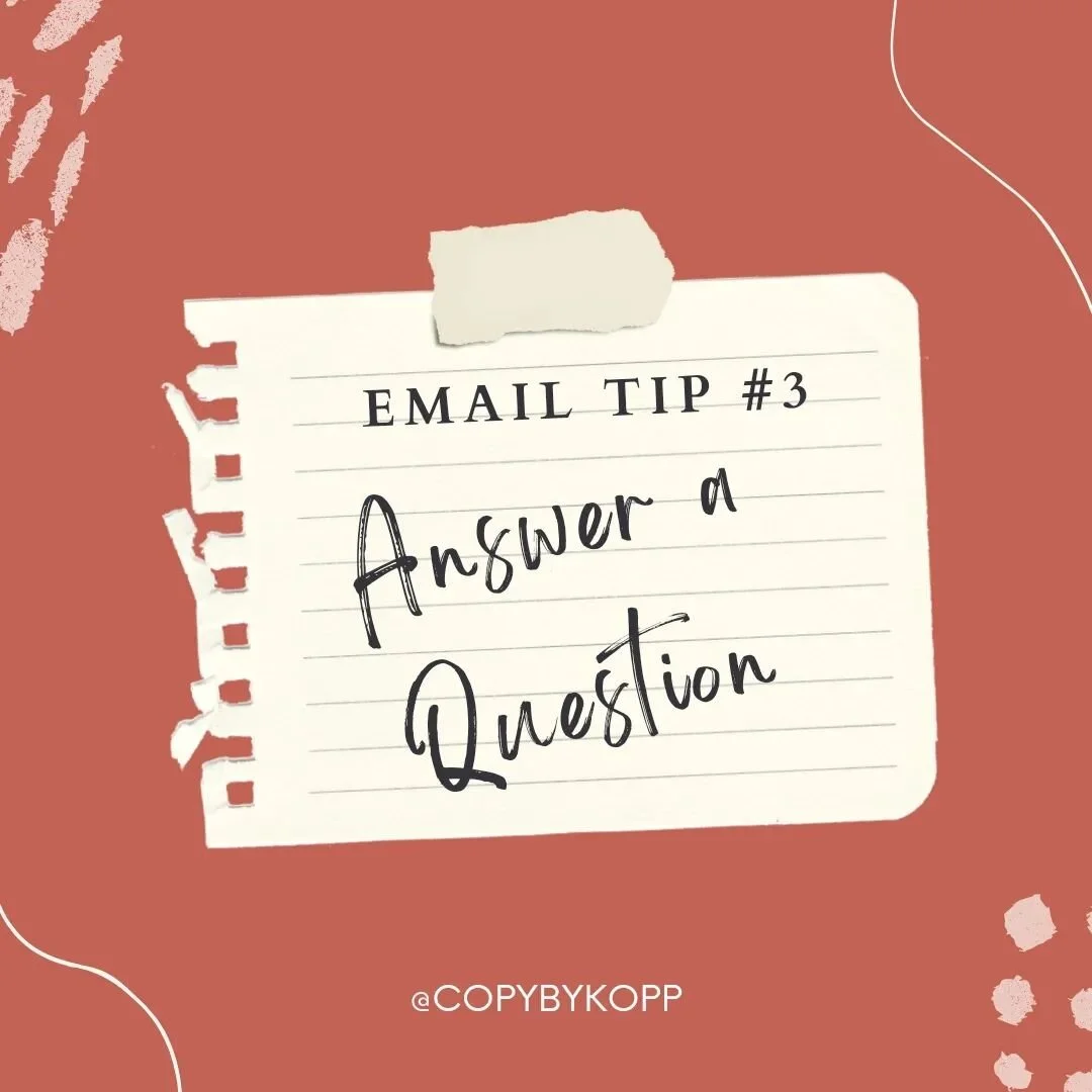 ❓ Not sure what to talk about in your email marketing❓

👉 One of the best ways to find inspiration for your emails is to answer a question you've received from a customer or follower.

If one person is thinking it, I PROMISE others are too. 

🙅🏼&z