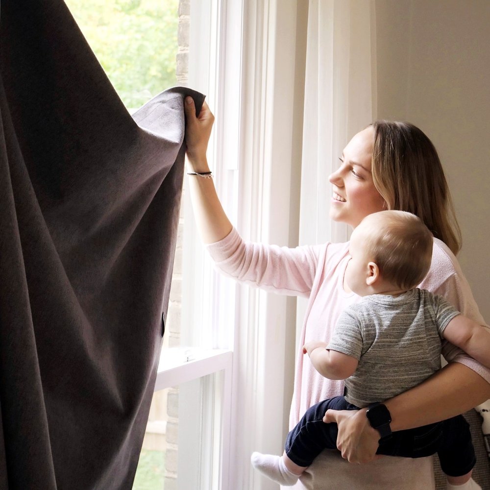 Sleepout Curtain - mom install.jpg