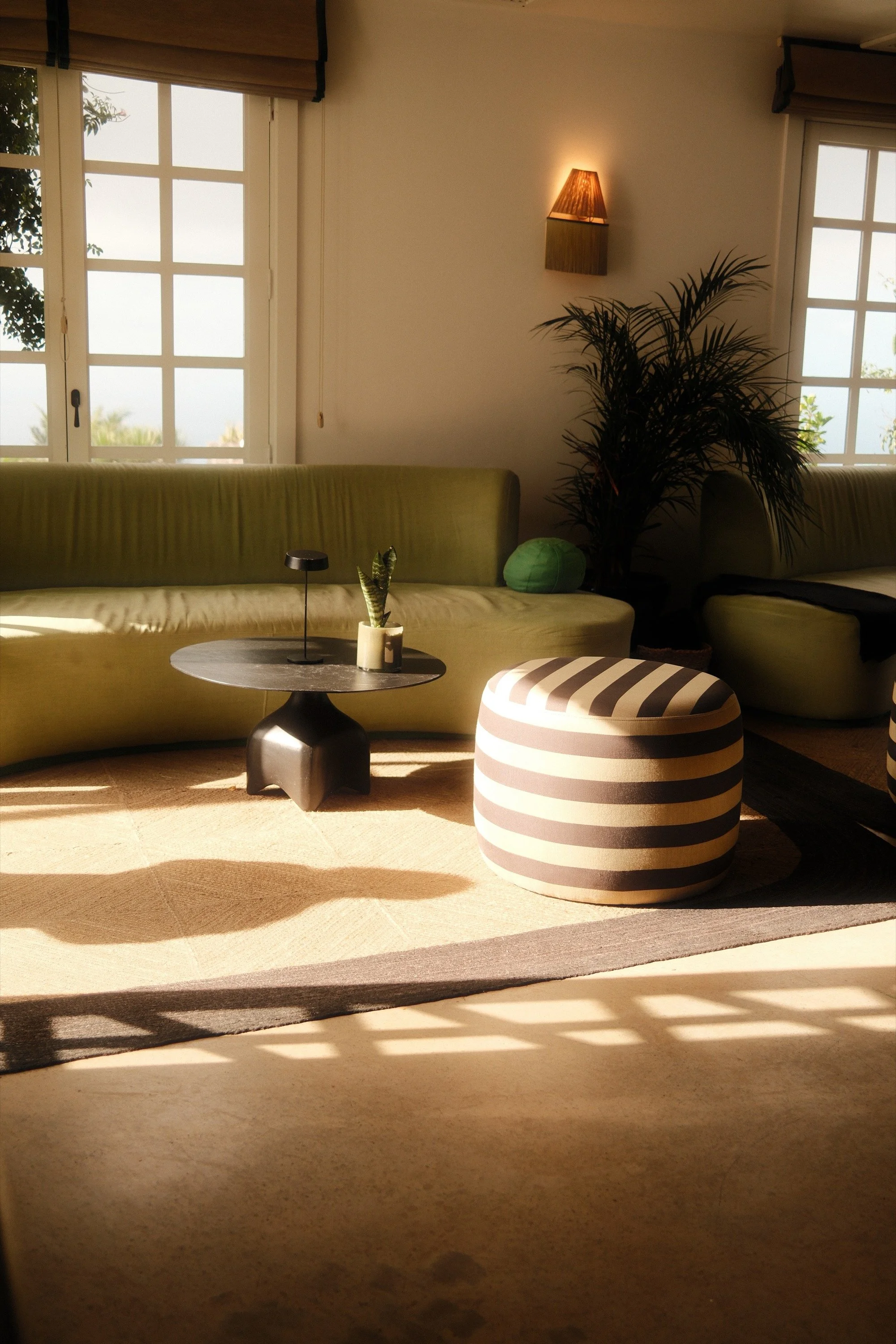 Sunlit lounge and natural textures at César Lanzarote