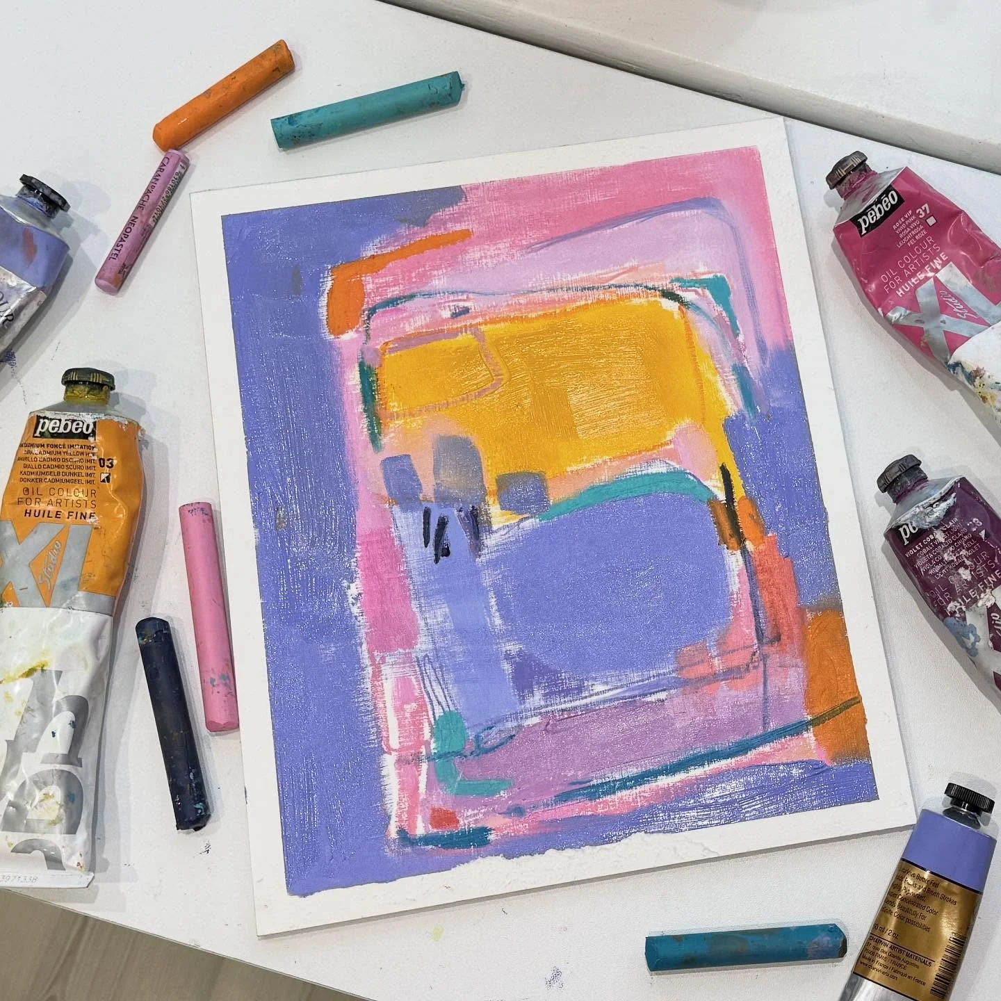 Some of my favourite colours I'm currently using 💜🧡🩷

#oilpaint #oilpainting #drawingoils #rfdrawingoils #pebeo #charvinparis #studio #abstractart #artist #abstractpainter #artstudio #worksonpaper