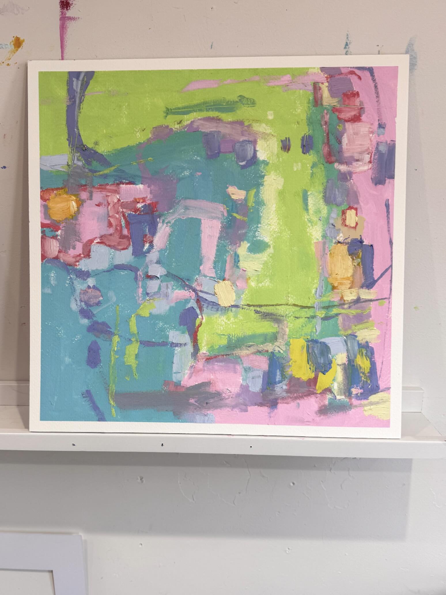 Current state of progress in the studio. Needs something more... a little refinement. I'll sleep on it and see what it's saying to me in the morning.

#workinprogress #abstractartist #eveningstudio #oilpainting #abstractart #abstraction #oilsonpaper