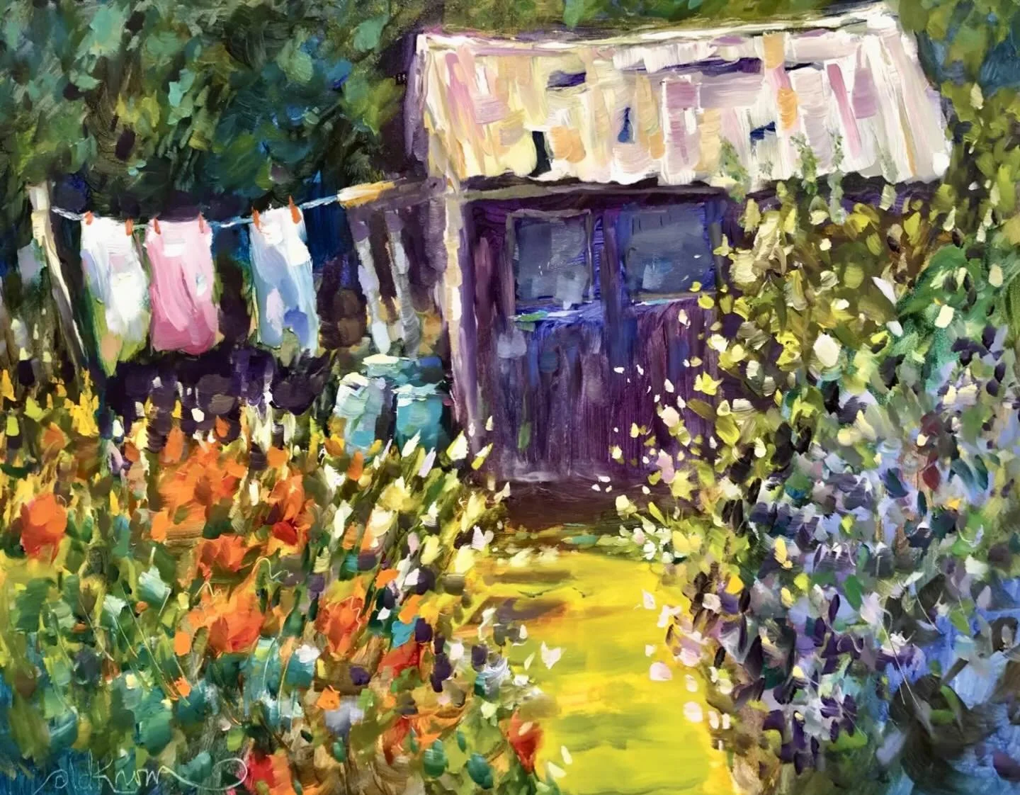 I can't resist an old shed, especially when the light is like this! 🌞 

🎨 'Sunlit shed, Dalley Lane allotments', oil on 11x14" gessobord (sold) 🎨

#oilpainting #impressionistart #impressionism #derbyshireartist #paintingthelight