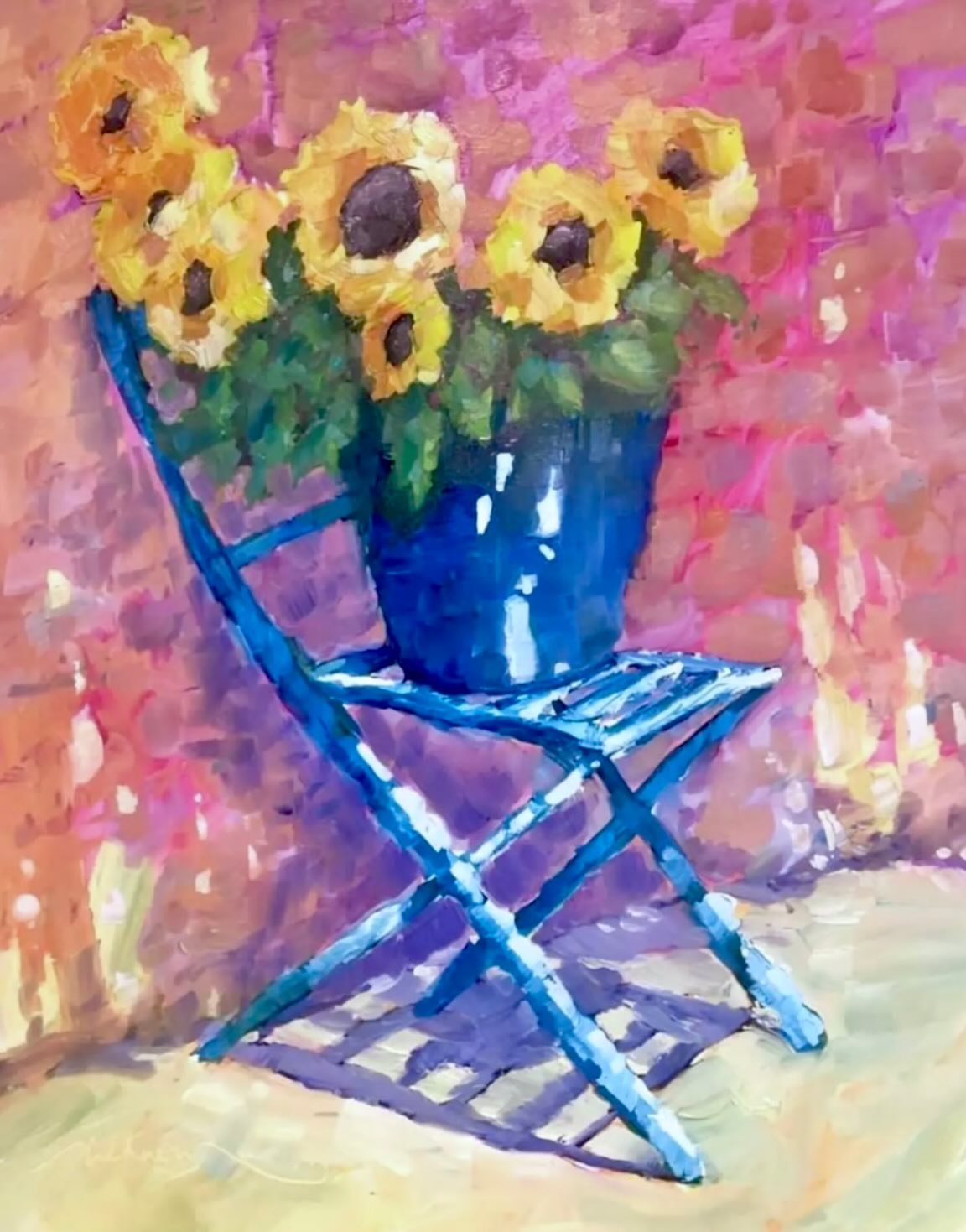 It's another scorcher here in Derbyshire today... I'm staying cool in my studio with Ziggy dog☀️ 

🎨 'A seat in the shade', oil on 14x11" @ampersand_art gessobord

#oilpainting #impressionistart #impressionism #derbyshireartist #paintingtheligh