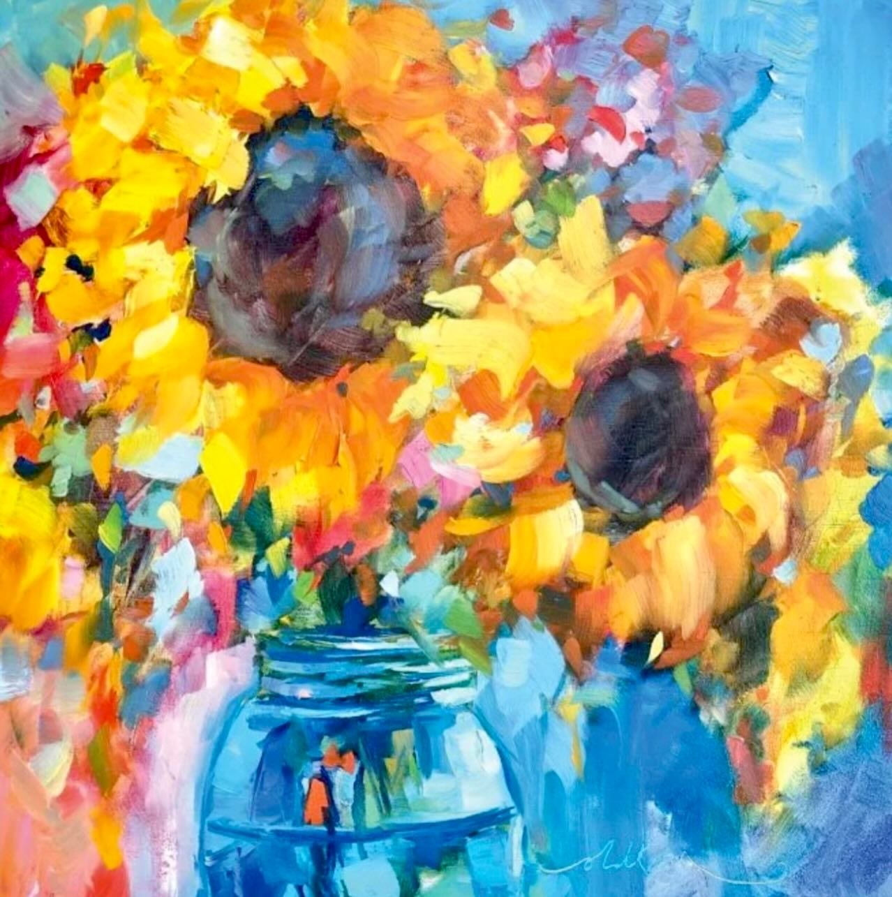 Finally the rain has stopped and the sun is out here in Derbyshire, so I&rsquo;m sharing the joy! 🌞 

🎨 &lsquo;Sunshine in a jar&rsquo;, oil on 12x12&rdquo; gessobord 🎨 

#oilpainting #impressionistart #impressionism #derbyshireartist #paintingthe