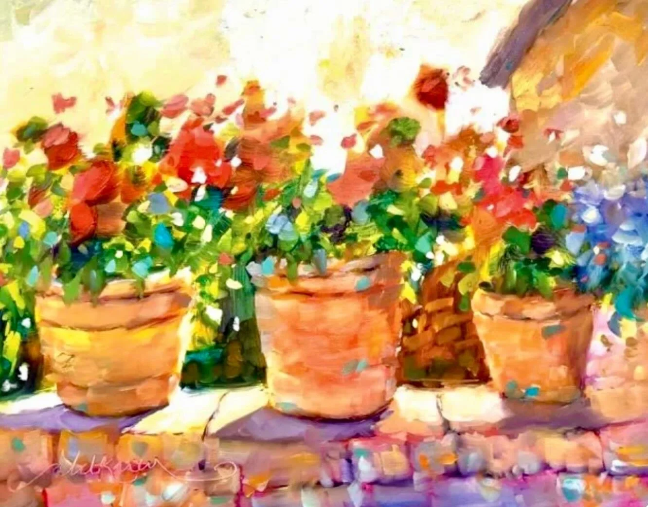 I've been thinking about how gardens are so appealing to me as a painter. A garden, no matter how humble,  always makes me want to paint far more than the loveliest landscape vista 🪴🌺🌸

#oilpainting #gardenpainting  #impressionistpainting derbyshi