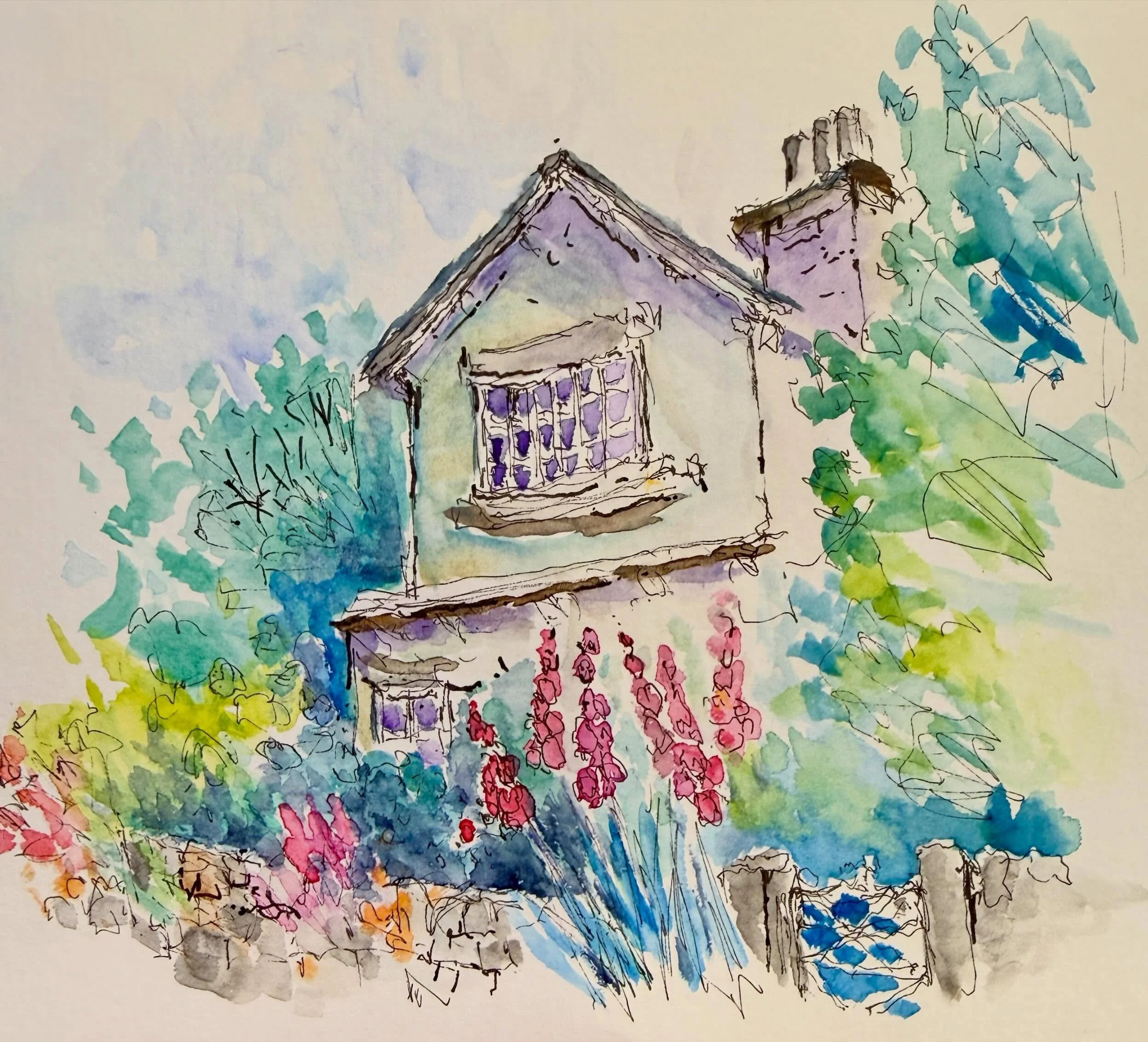 A few recent old building / cottage garden pen and watercolour sketches - my favourite! 🖊️ 🎨📓

#sketchbook #penandwash #penandwatercolour #penandwatercolor #watercoloursketchbook