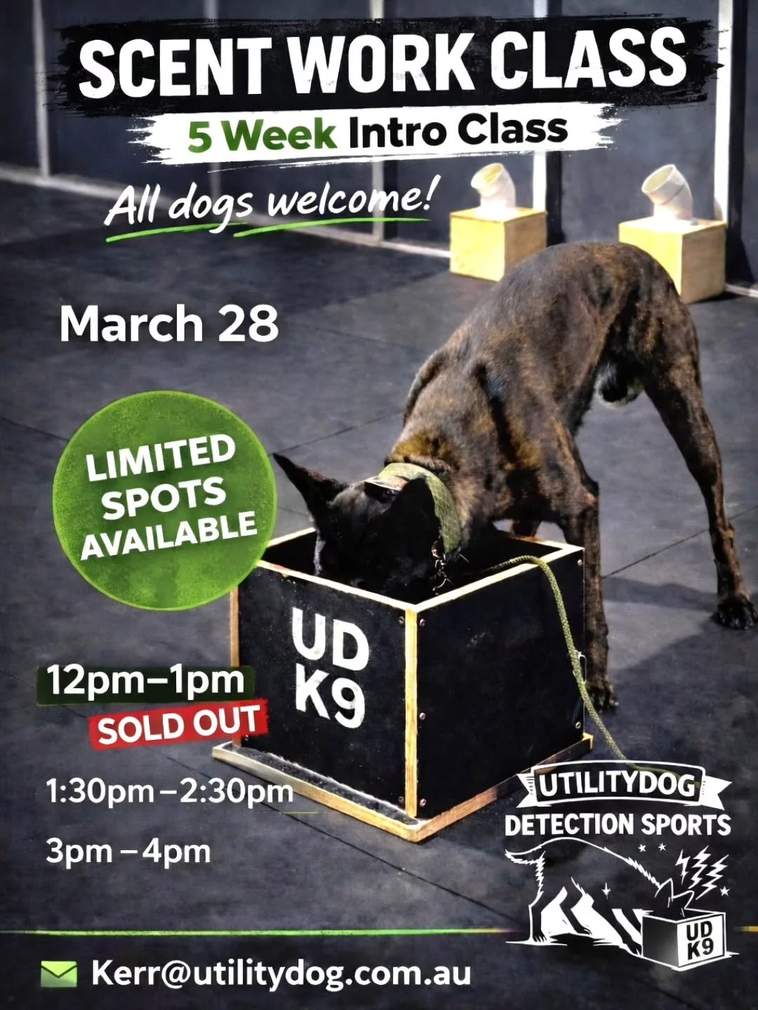 The next round of class starts on the 28th March!

Scentwork is the best rainy day activity!

Its not only a fun game to play. It ticks so many boxes which will keep your dog happy, mentally fulfilled, and much less likely to rip the sofa apart! It's